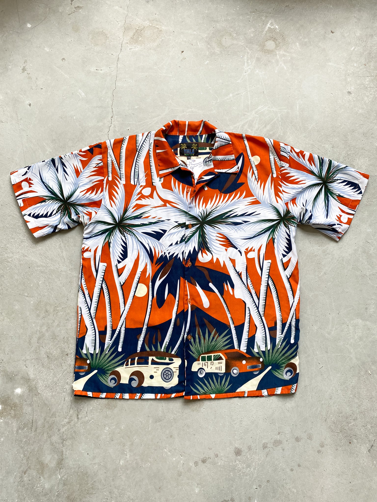 Vintage Orange Hawaiian Short Sleeve Button Down (2X)