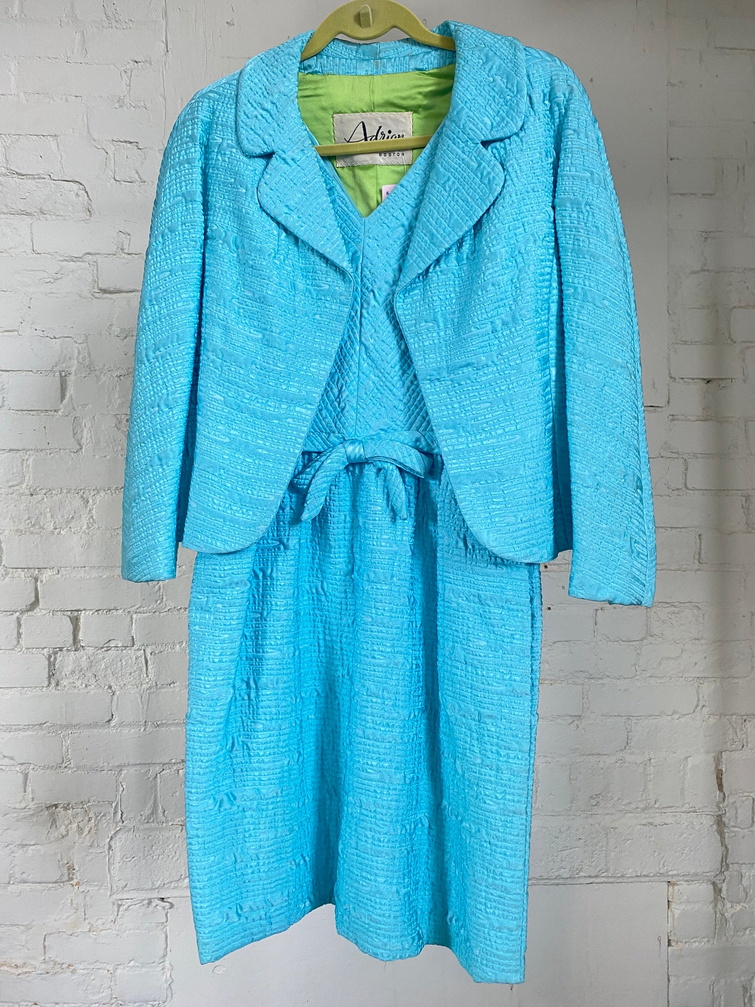 Vintage Adrian Light Blue Dress and Jacket Set (M)