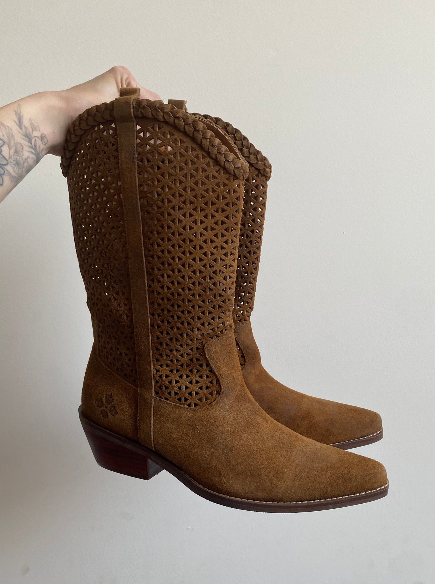 Patricia Nash Brown Suede Cowgirl Boots (U.S. Women 9)