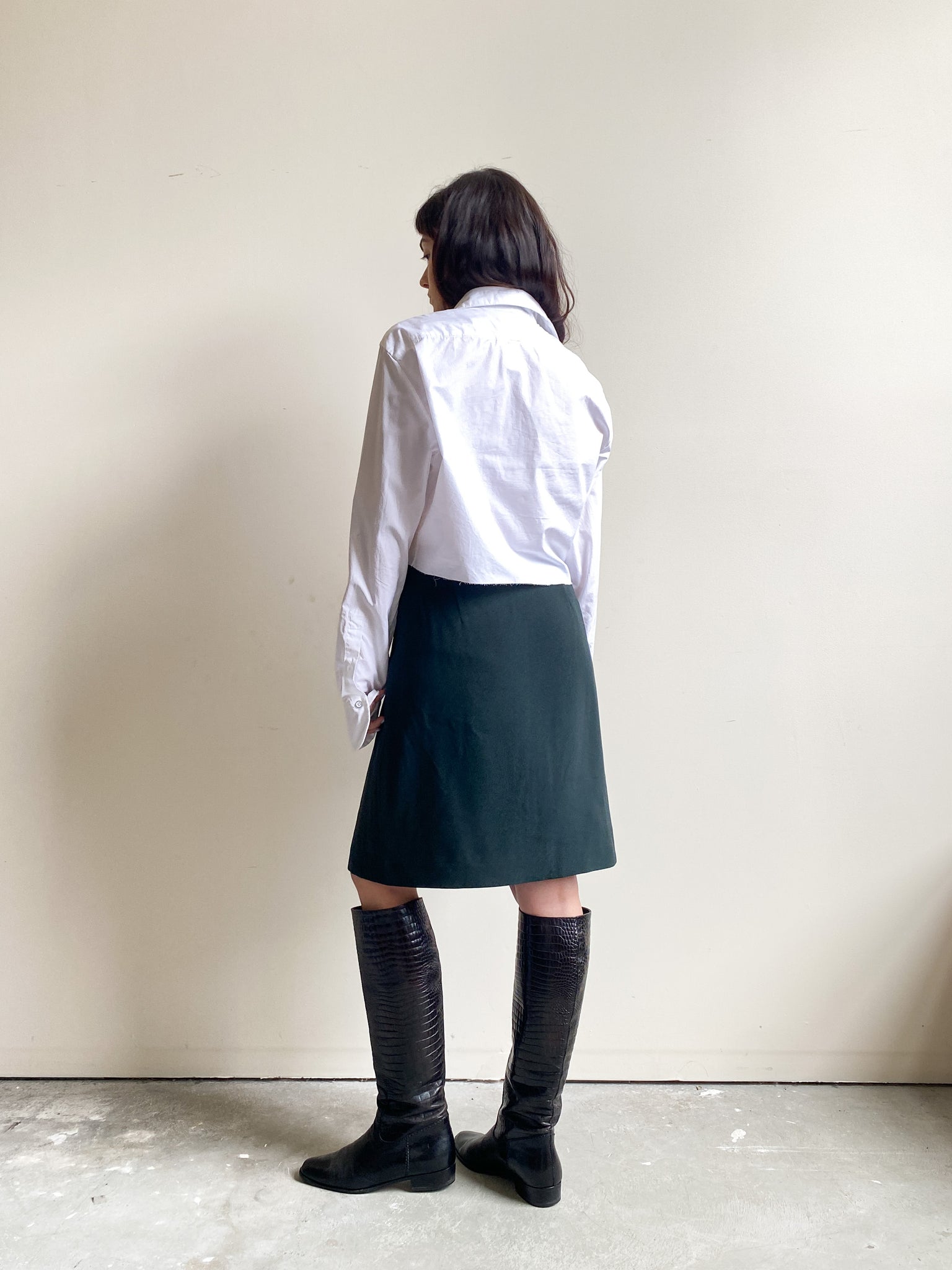 ALFANI Dark Green Silver Clasp Hardware Wrap Skirt (S)