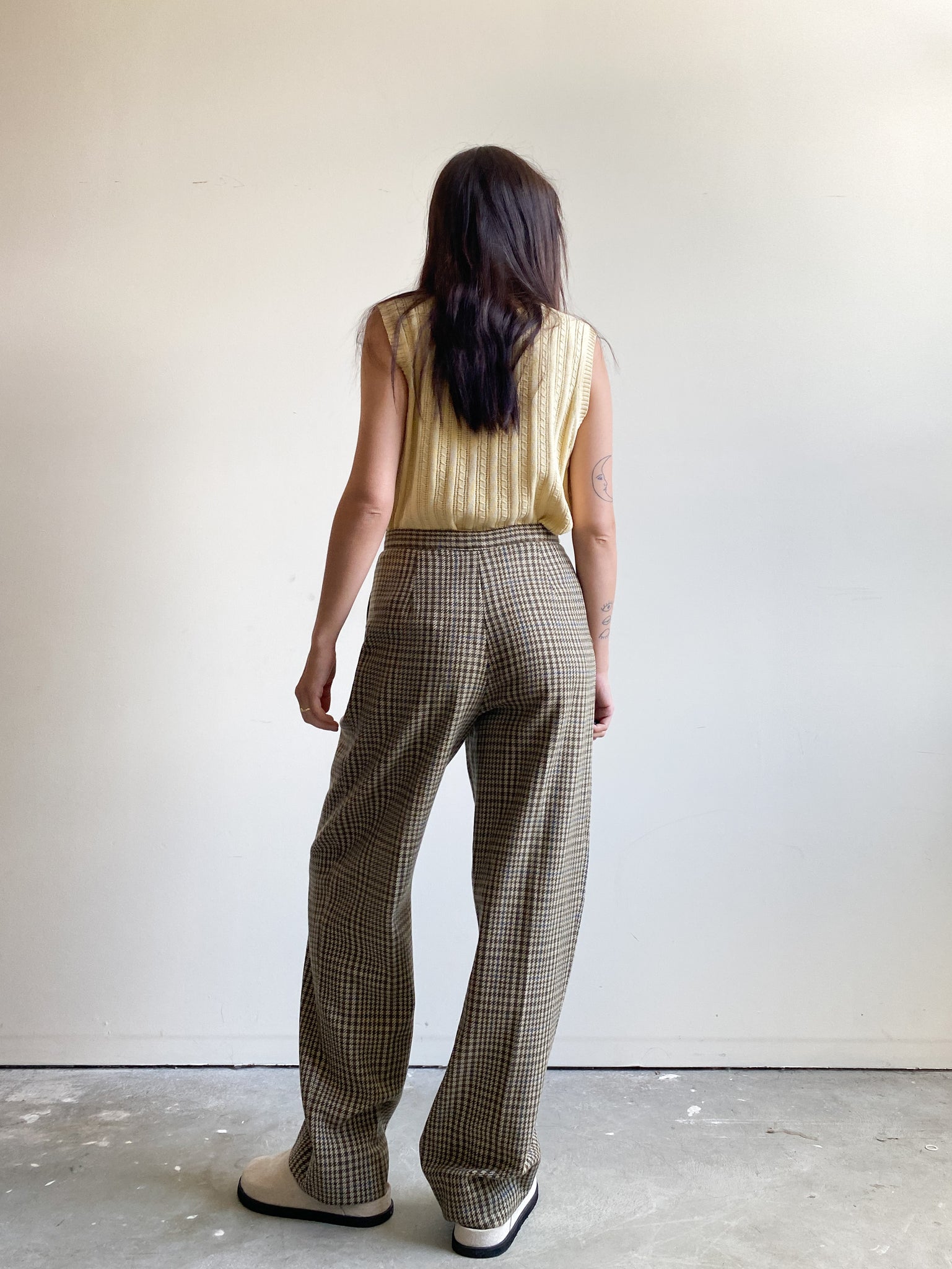Vintage Sanlorenz Pure Wool Houndstooth Trousers (S)