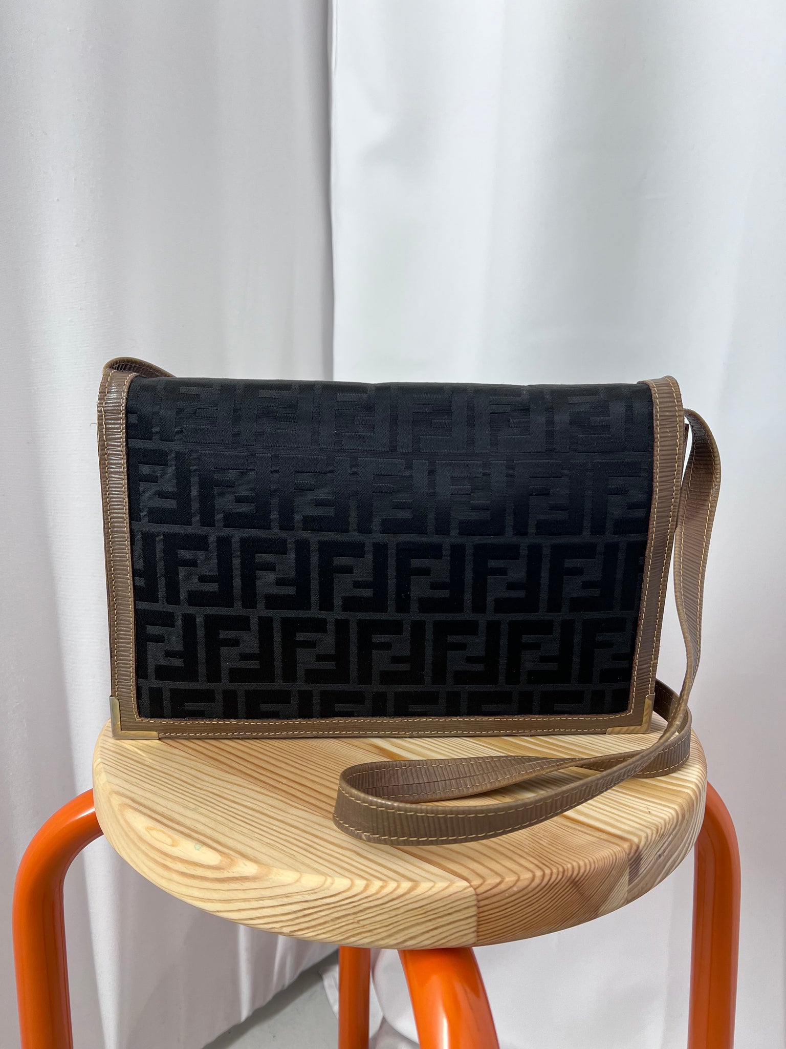Baguette cloth handbag Fendi Black in Cloth - 39784299