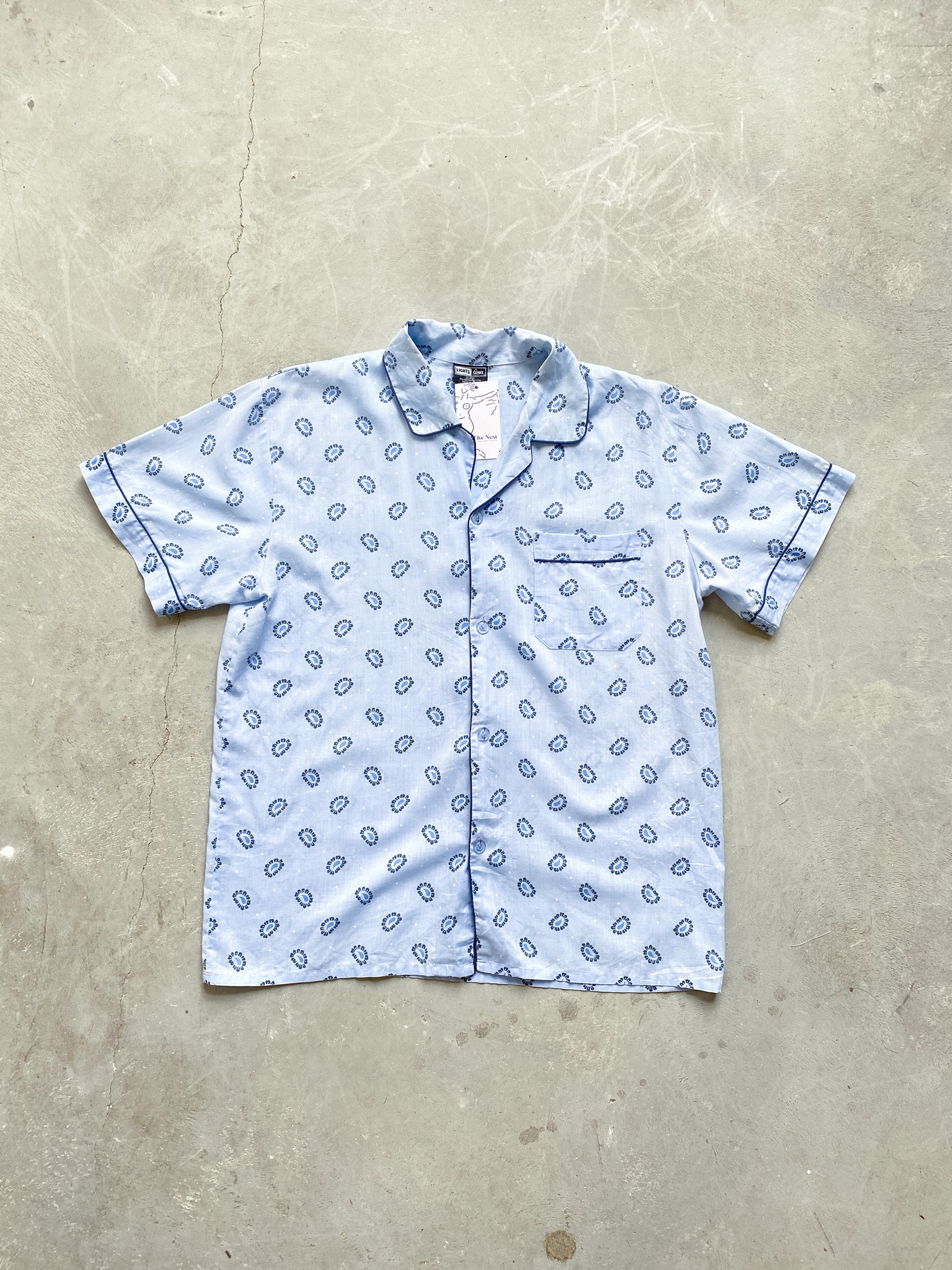 Vintage Blue Sleep Button Down Shirt (L)