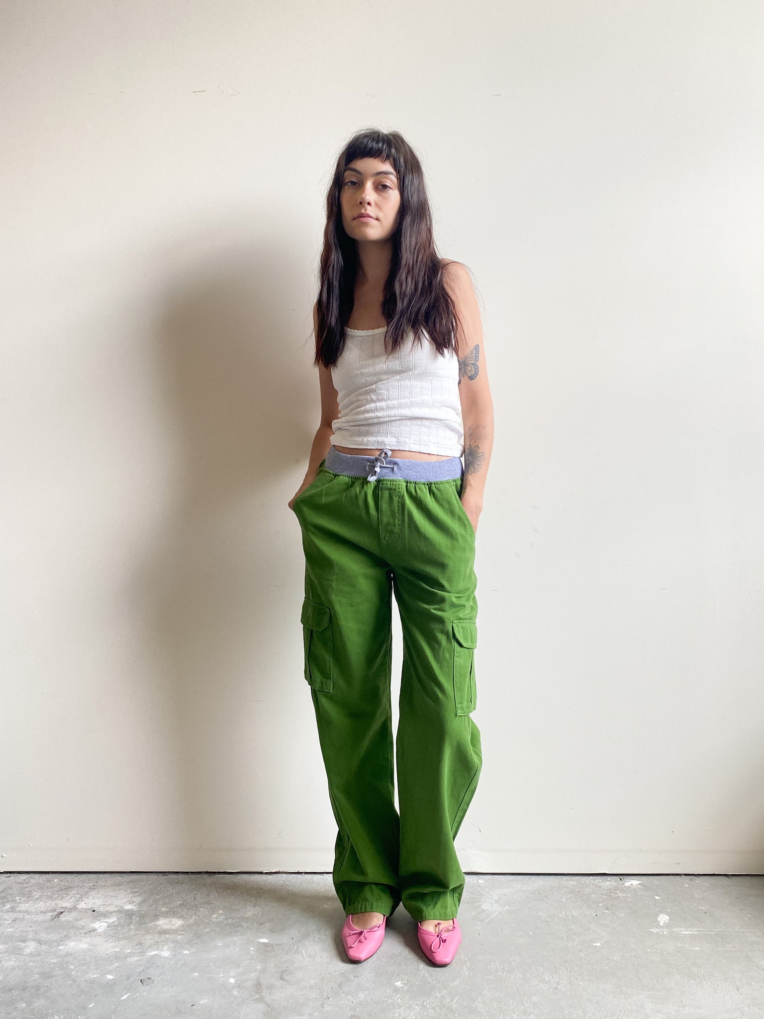 Camp and Campus Green Cargo Pants (S)