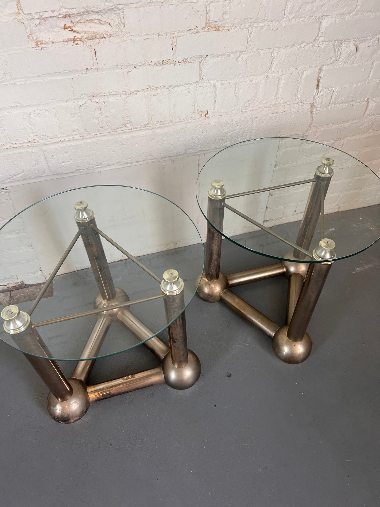 Atomic Age Sputnik Glass Top Table Set, 1960