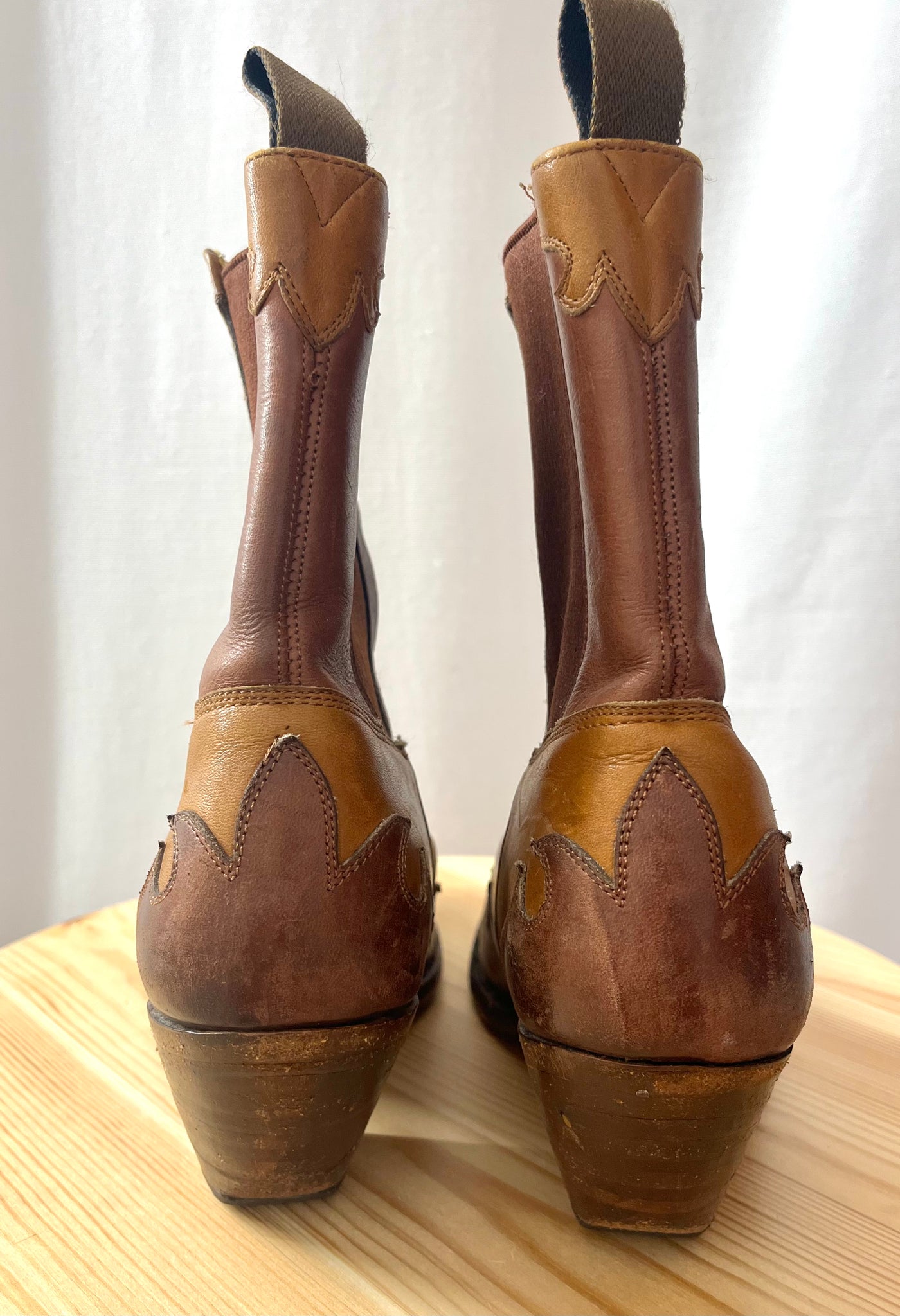Vintage Ralph Lauren Brown Western Cowboy Ankle Boots