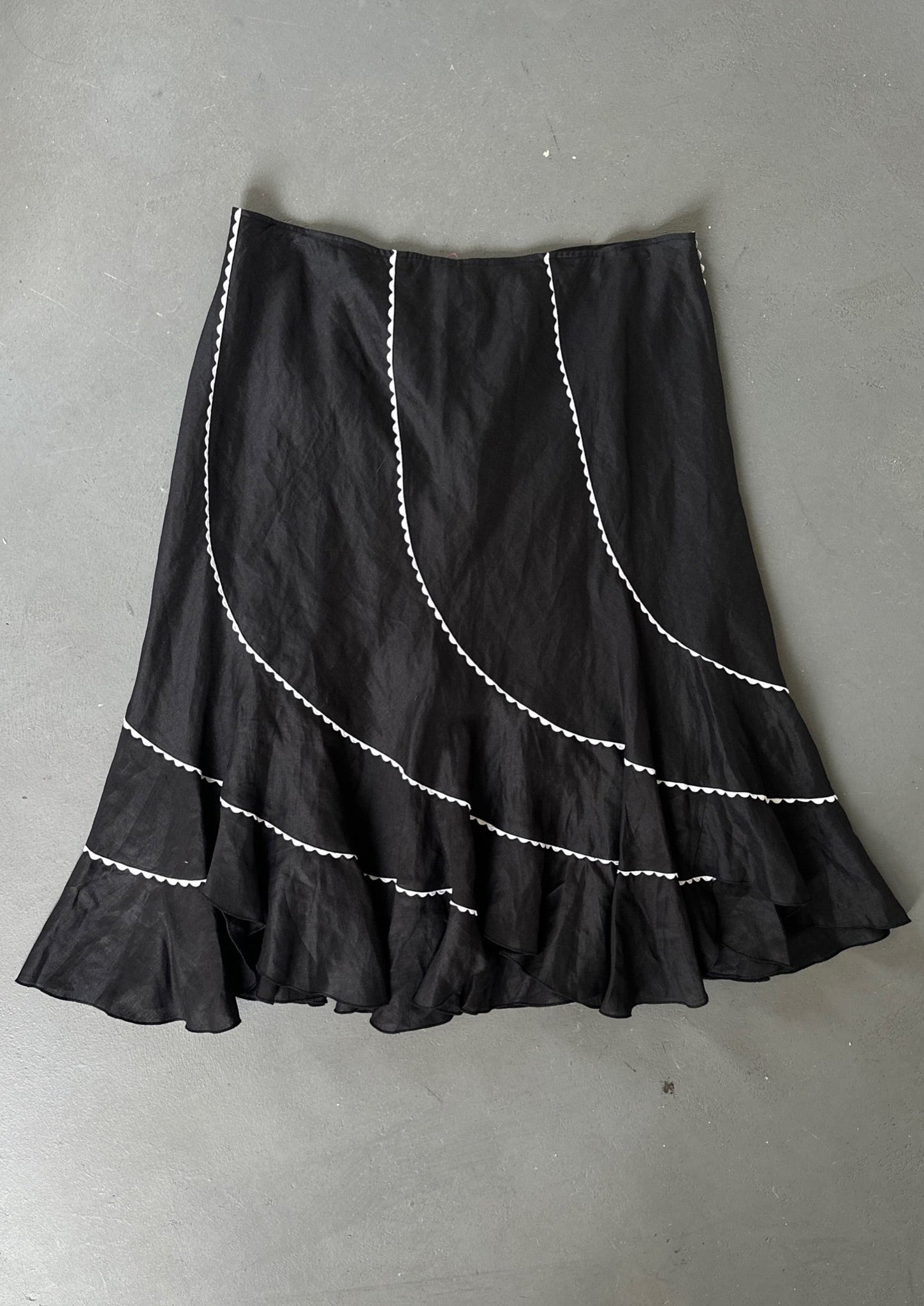 Y2K Sunny Leigh Linen Midi Skirt (L)