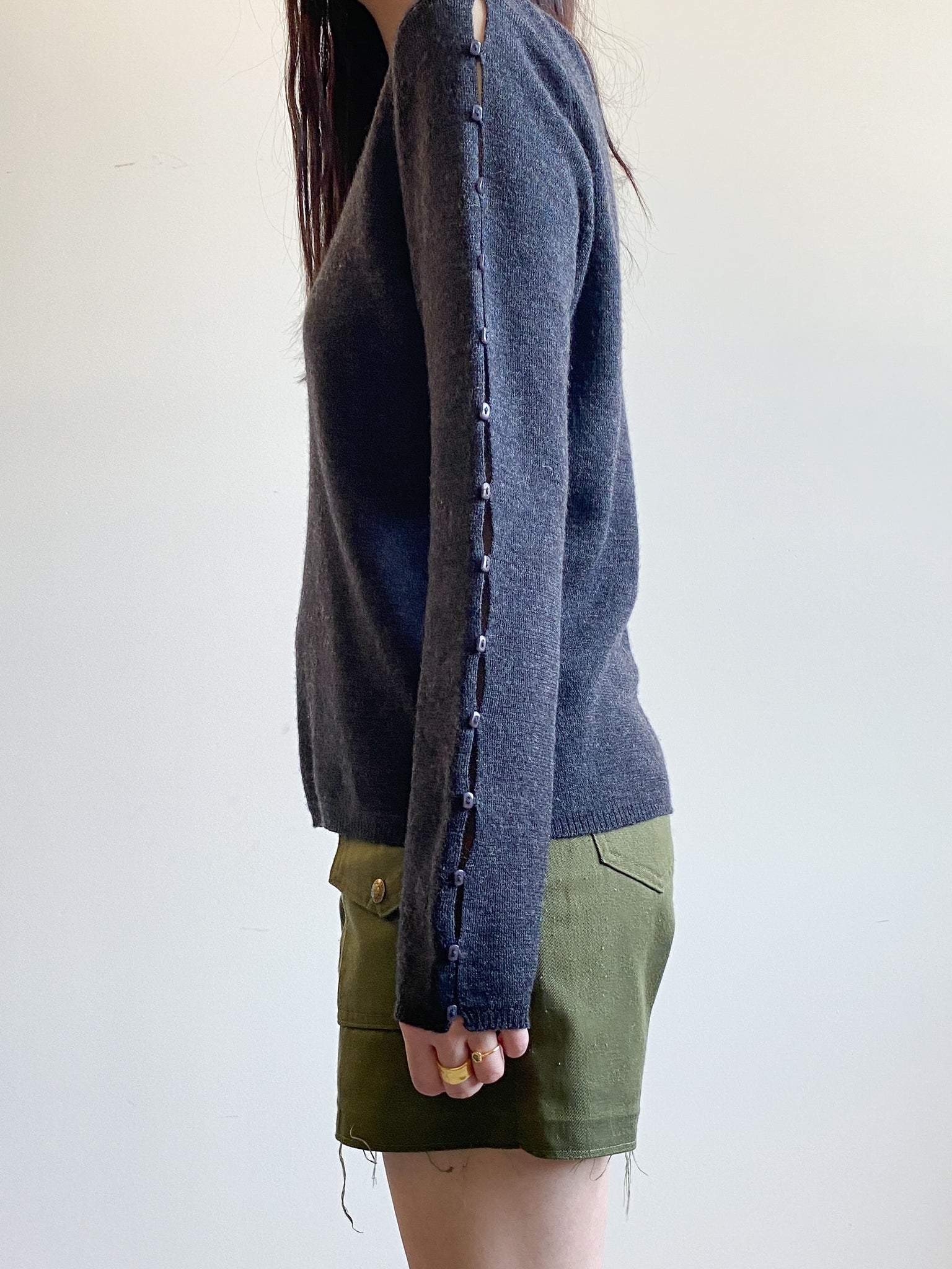 Sarah Spencer 100% Wool Grey Sweater (M)