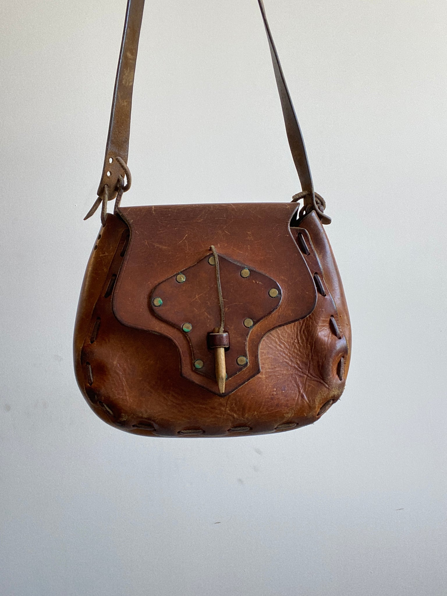 Brown Leather Western Style Purse