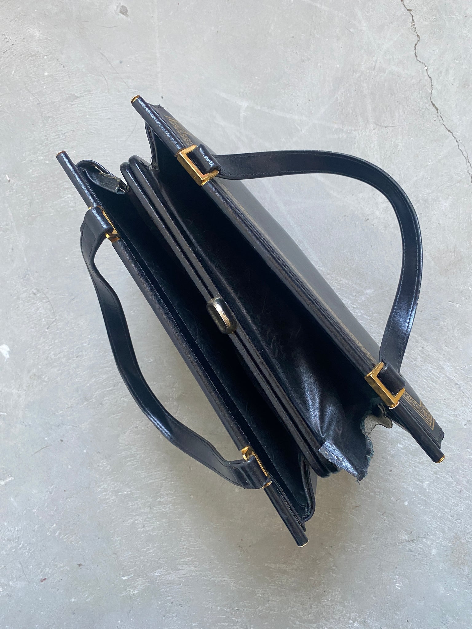 Vintage Black Customized Bag by Leather School