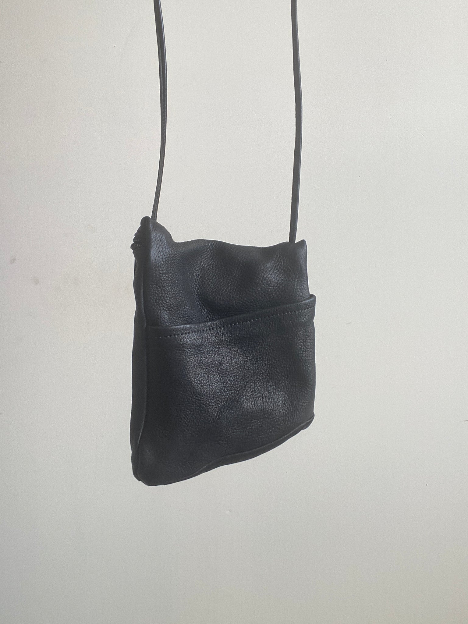 Erda Deerskin Leather Black Crossbody Bag