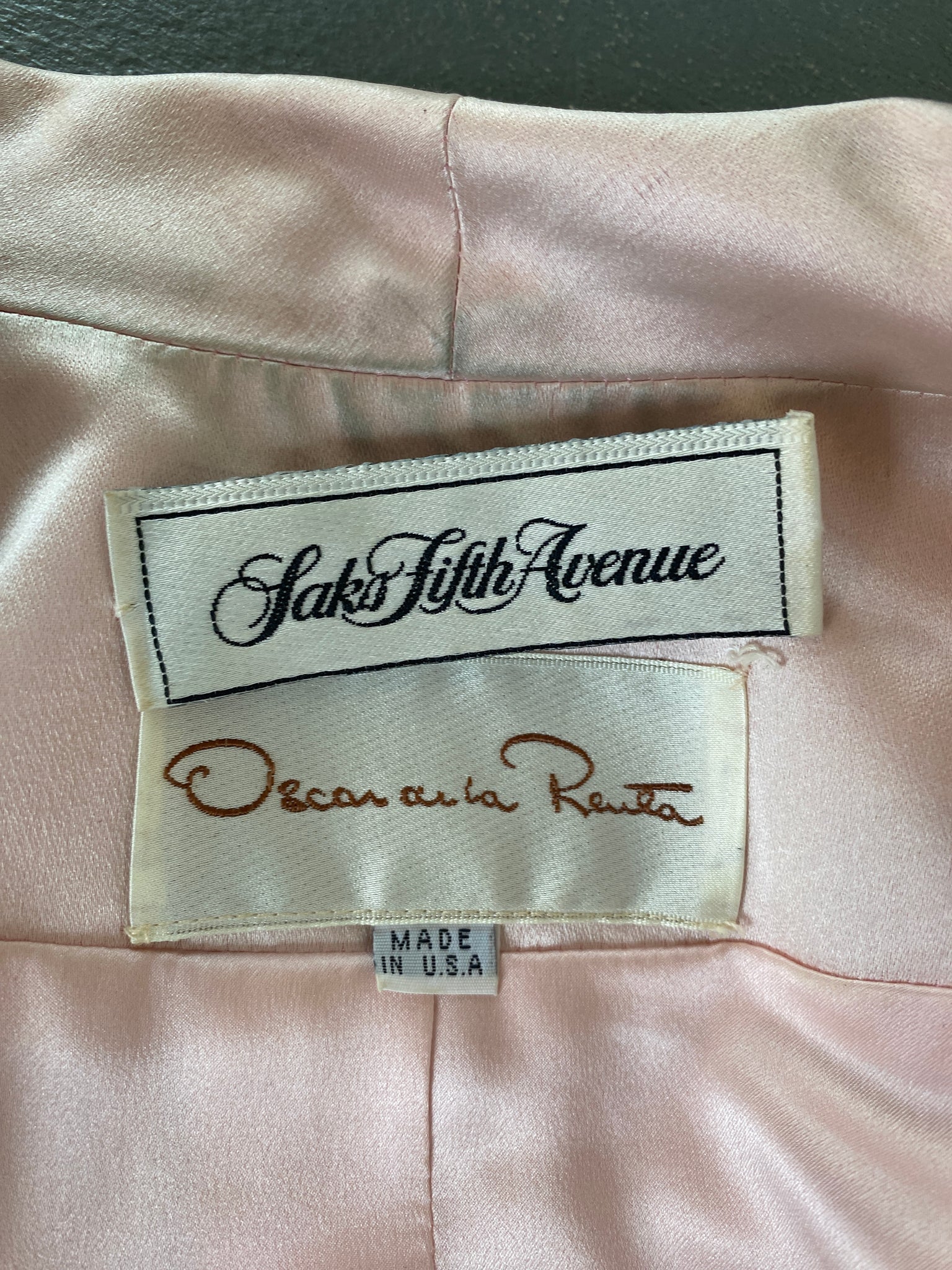 Vintage Oscar de la Renta Light Pink Skirt Suit (S)