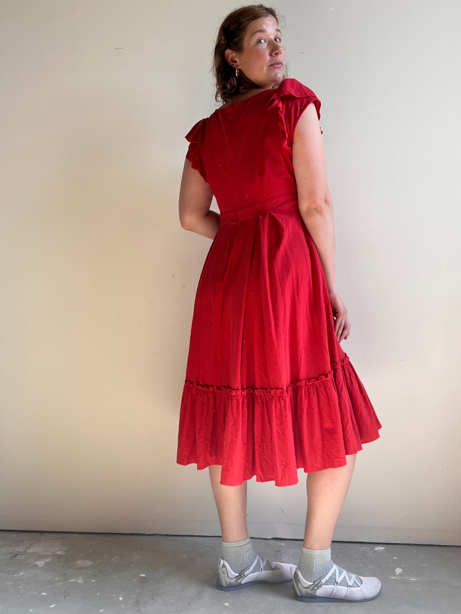 IVY CITY Cotton Red Dress (XL)
