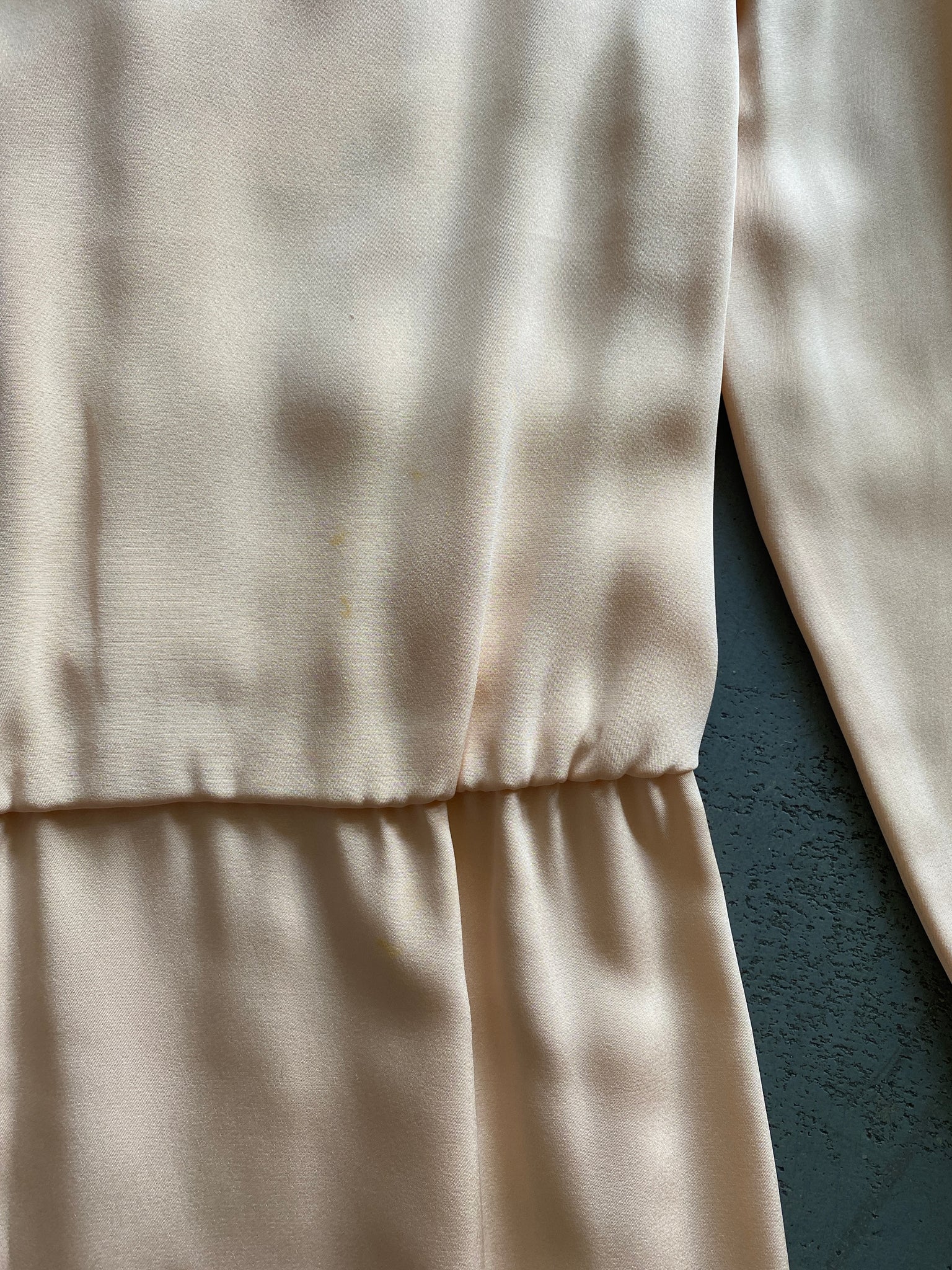 Vintage Silk Dianne Phelps Peach Dress (S)
