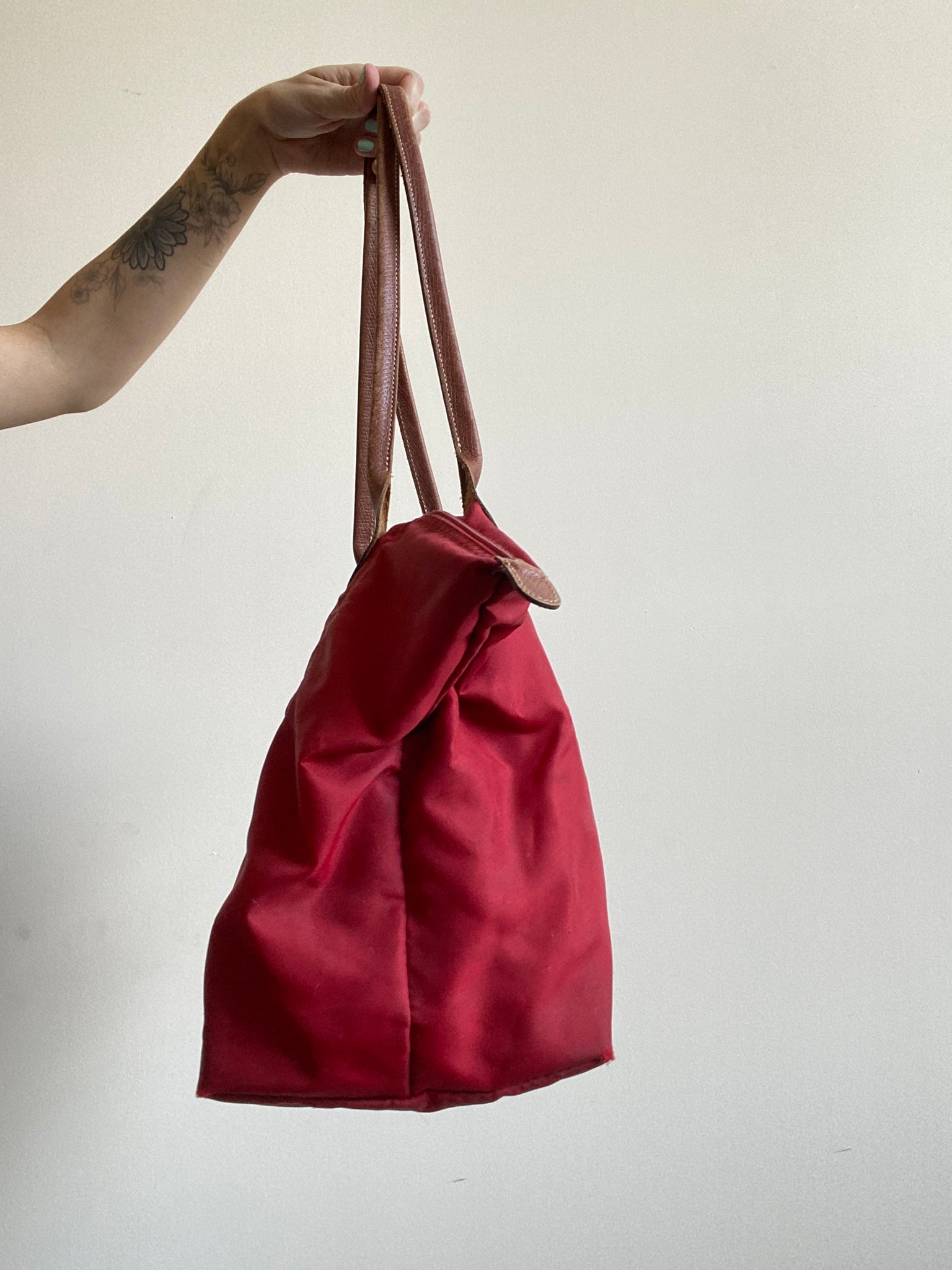 Red Longchamp Tote Bag