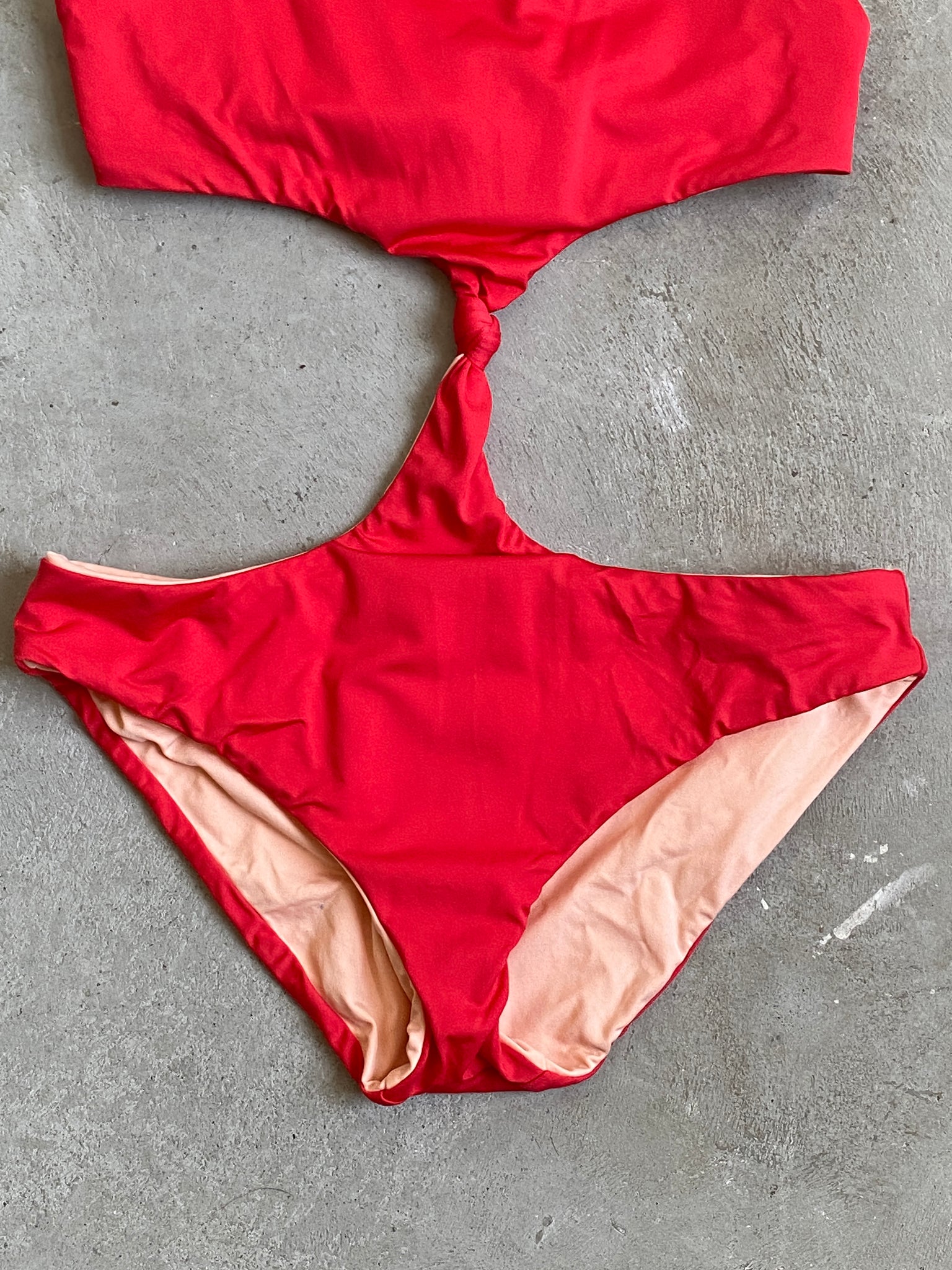 Red One Piece Cutout Swimsuit (S)