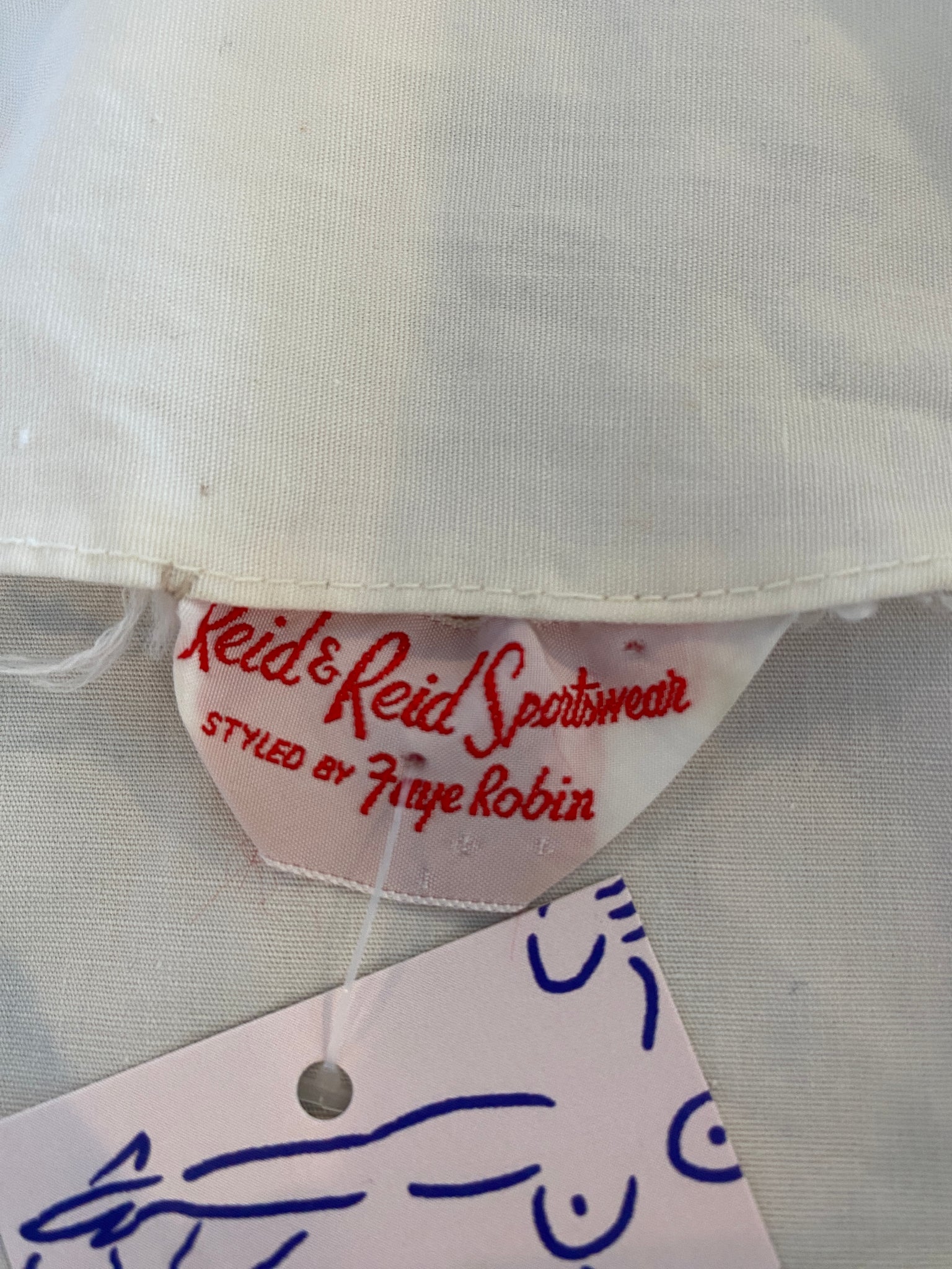 Vintage Reid & Reid Sportswear Embroidered Puff Sleeve Top (XS)