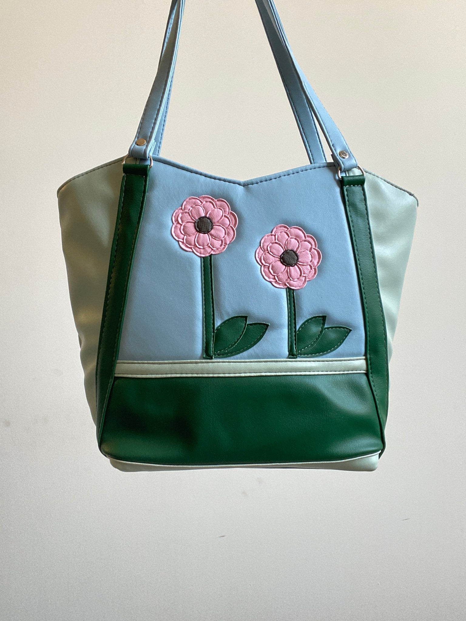 Blue and Green Flower Bag