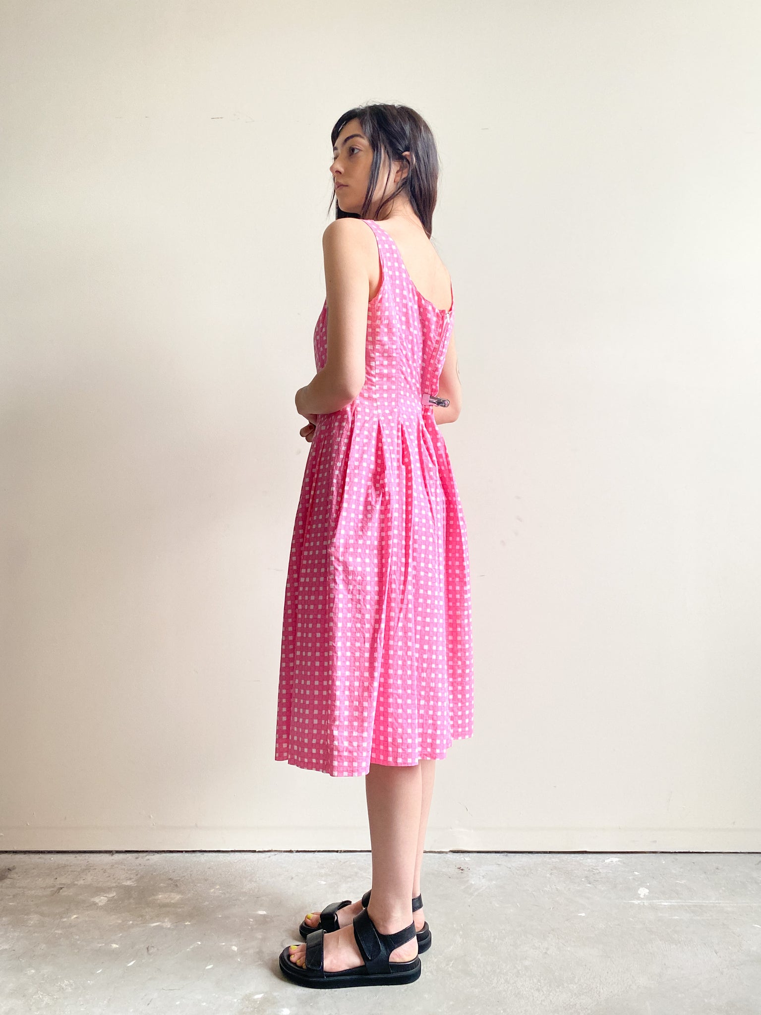 Lilly Pulitzer Pink Gingham Flare Dress (S)
