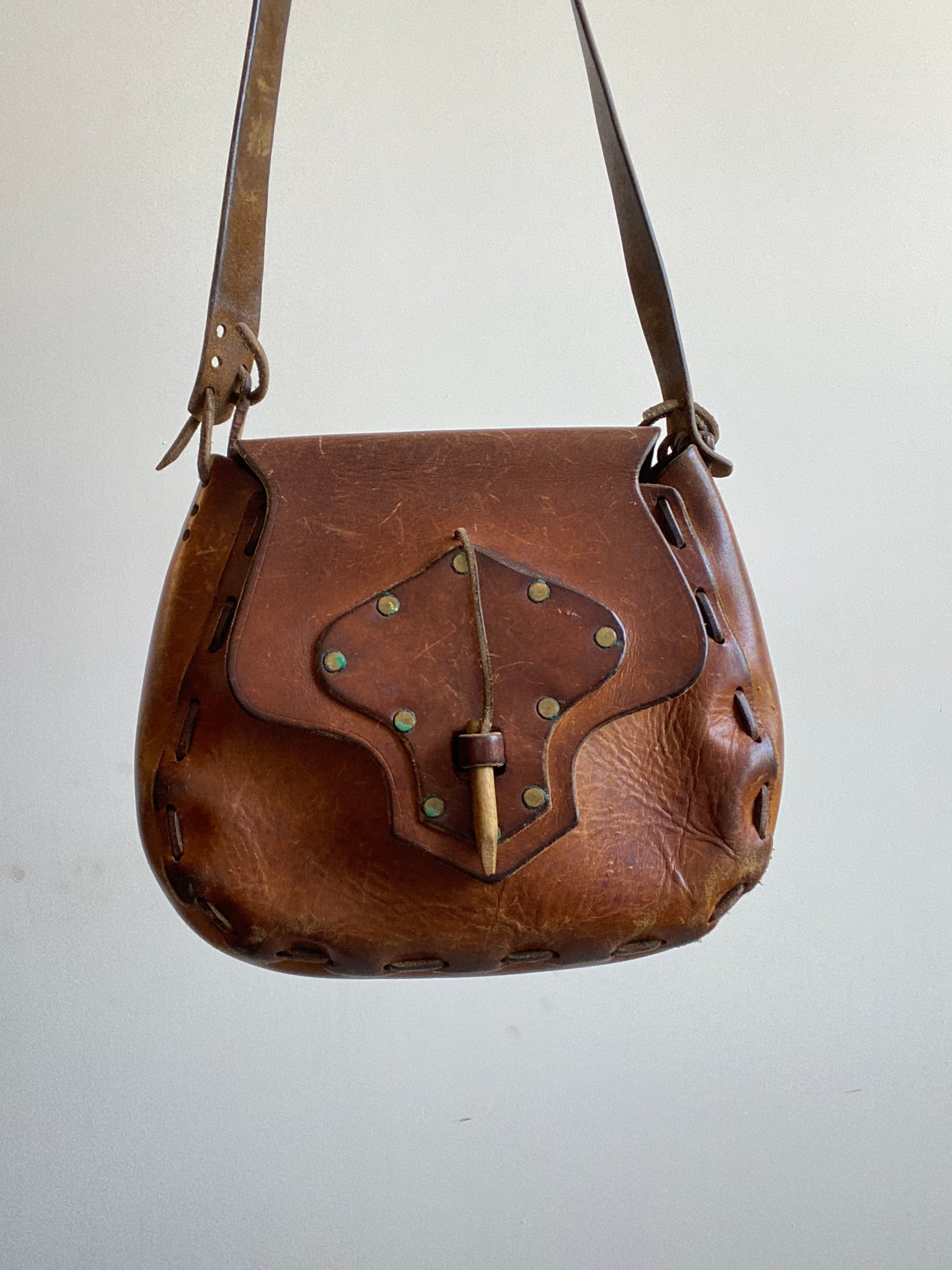 Brown Leather Western Style Purse