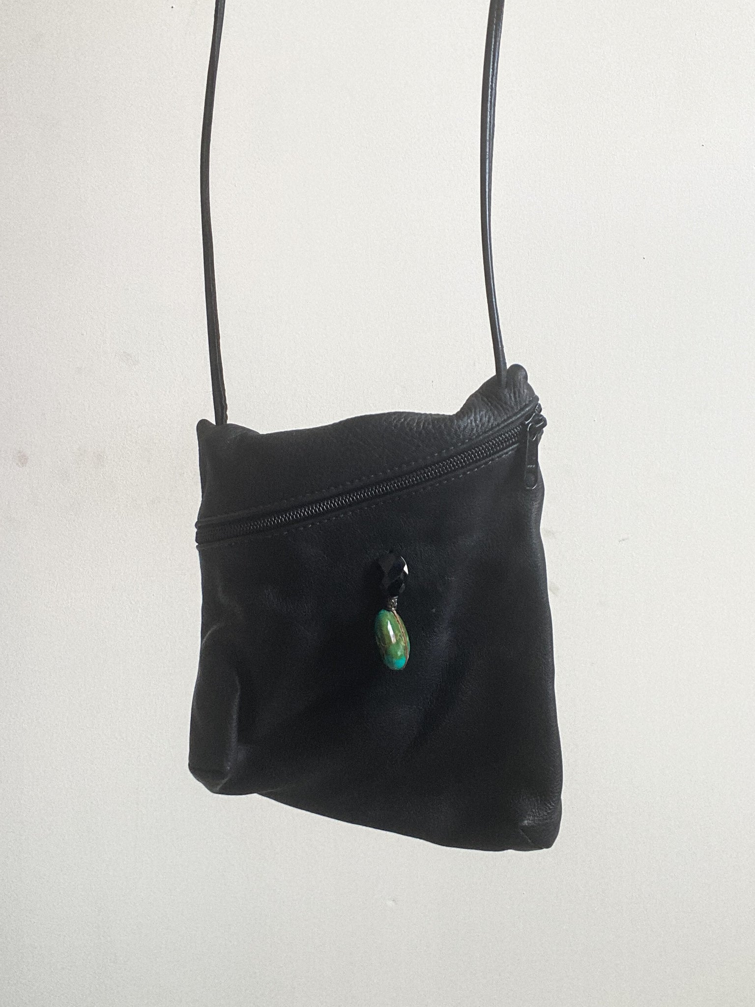 Erda Deerskin Leather Black Crossbody Bag