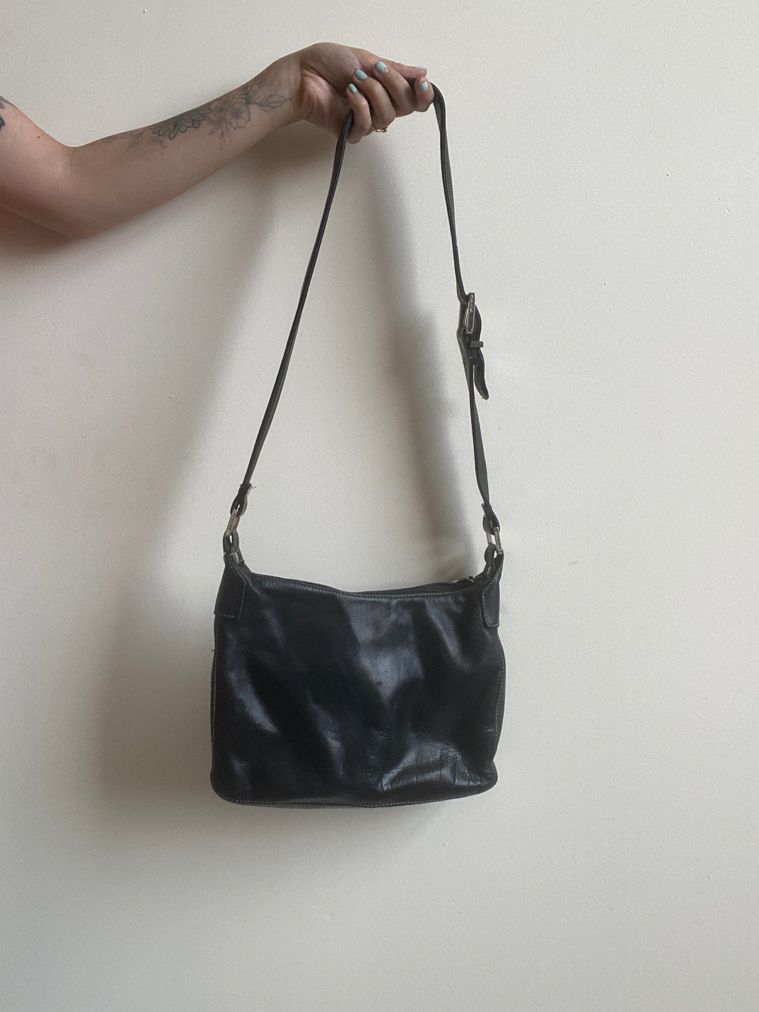Vintage Black Perlina Buttery Soft Leather Bag