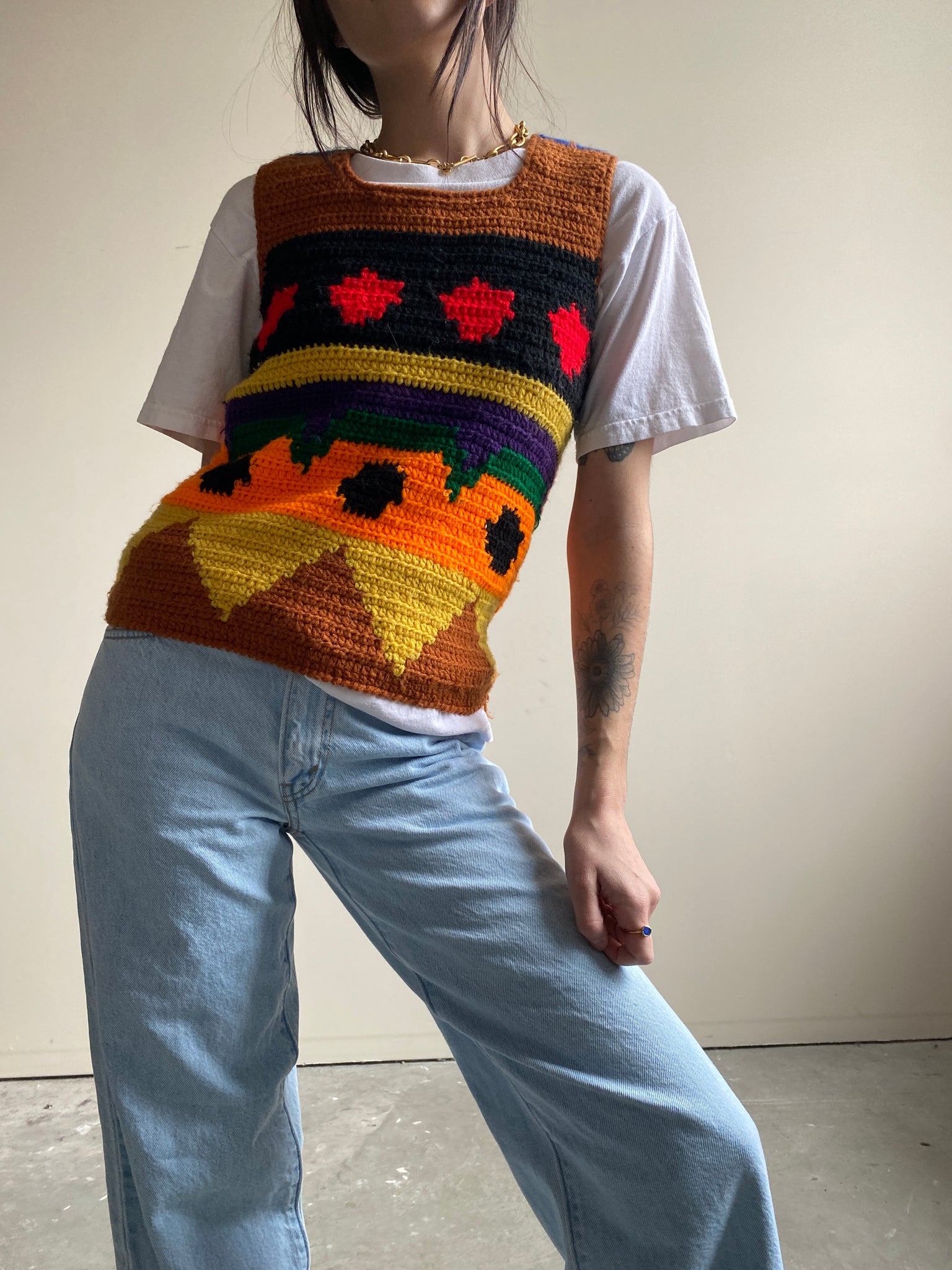 Vintage Lerner Shops Knit Sweater Vest (XS)