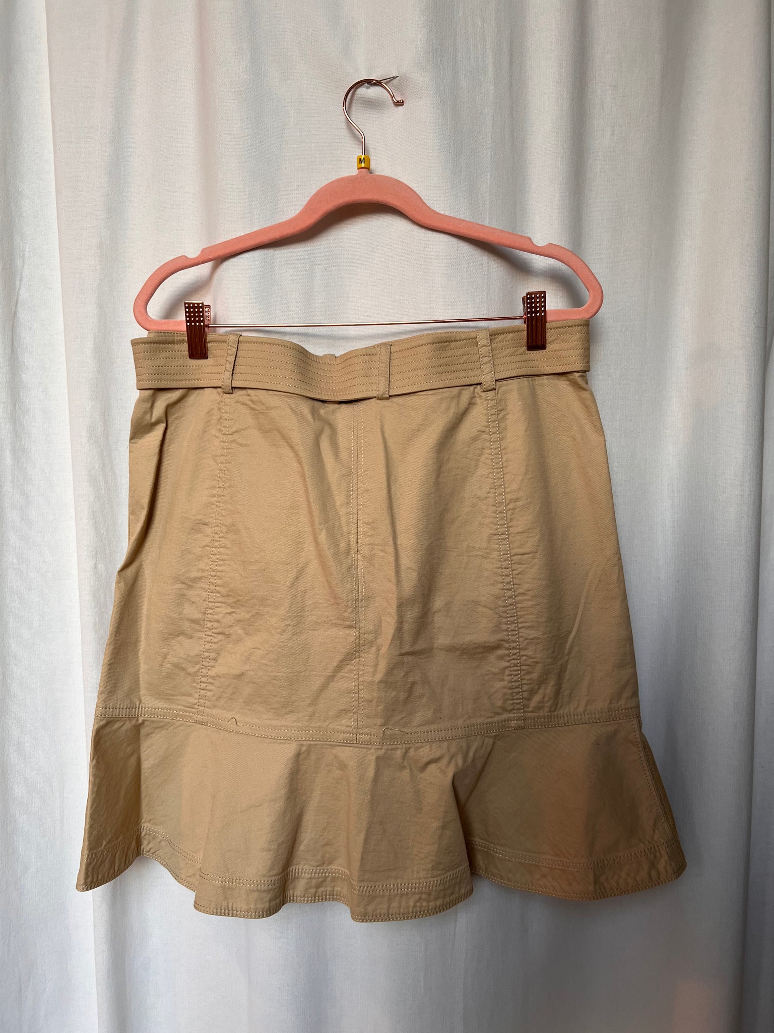 Khaki Cargo Ruffled Hemline Skirt (M/L)