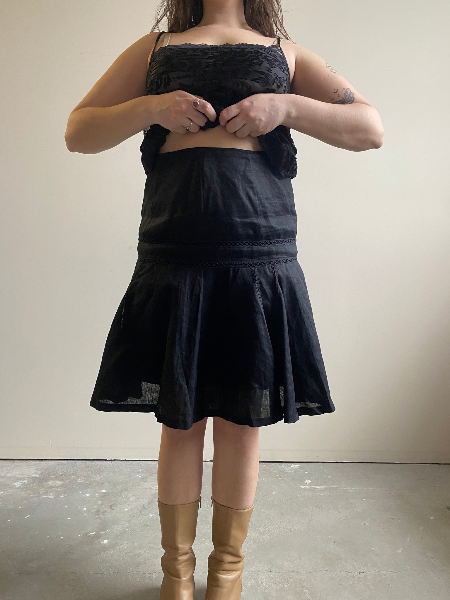 Ralph Lauren Linen Black Skirt (M)