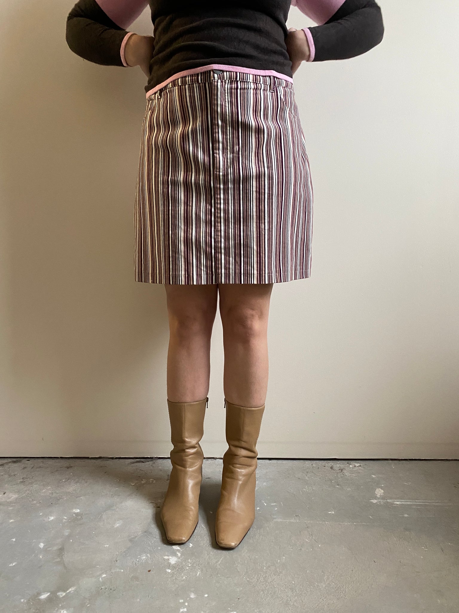 Striped Corduroy Mini Skirt (3X)