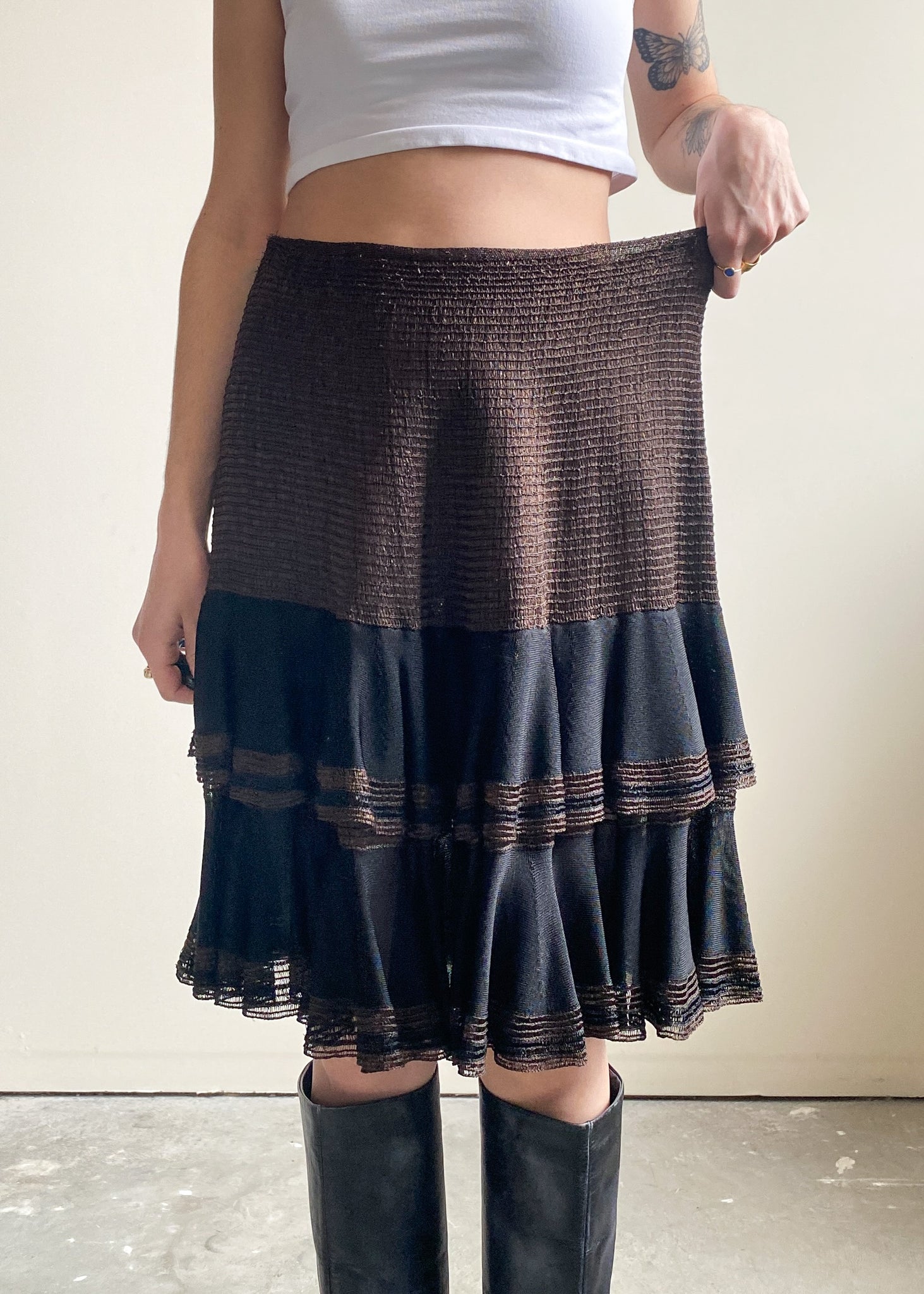 Alaïa Mesh Ruffled Skirt (L/XL)