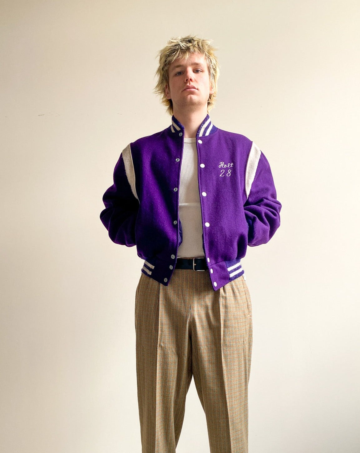 louis vuitton letterman jacket purple