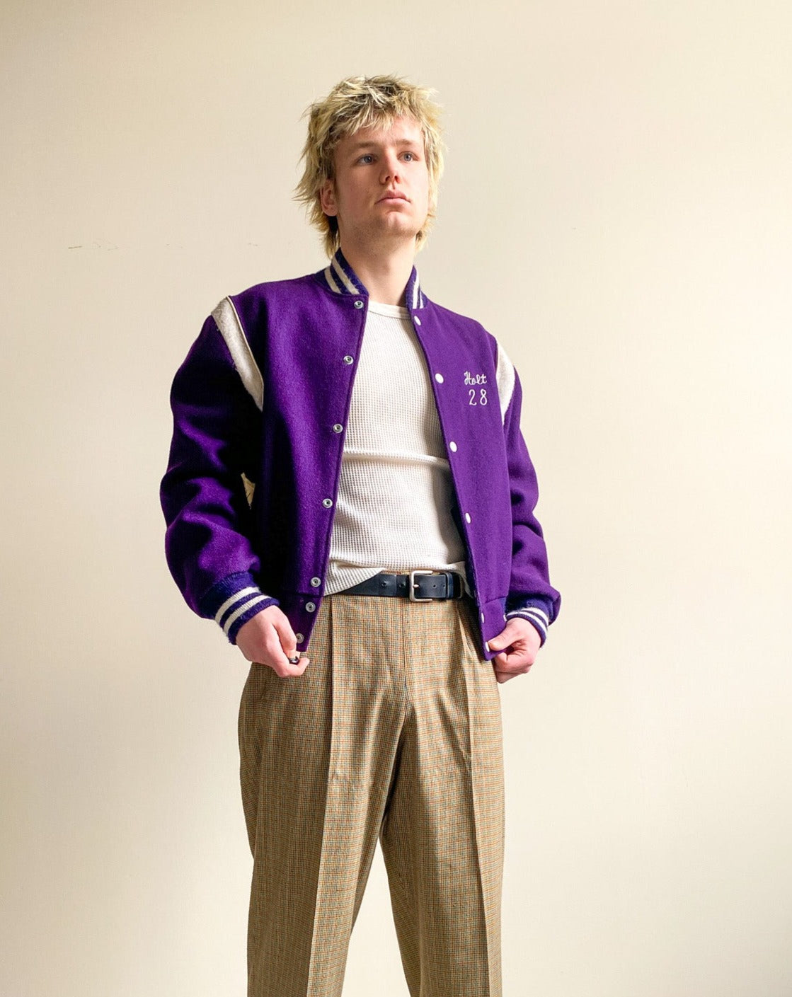 Vintage Purple Classical HS Letterman Jacket (L)