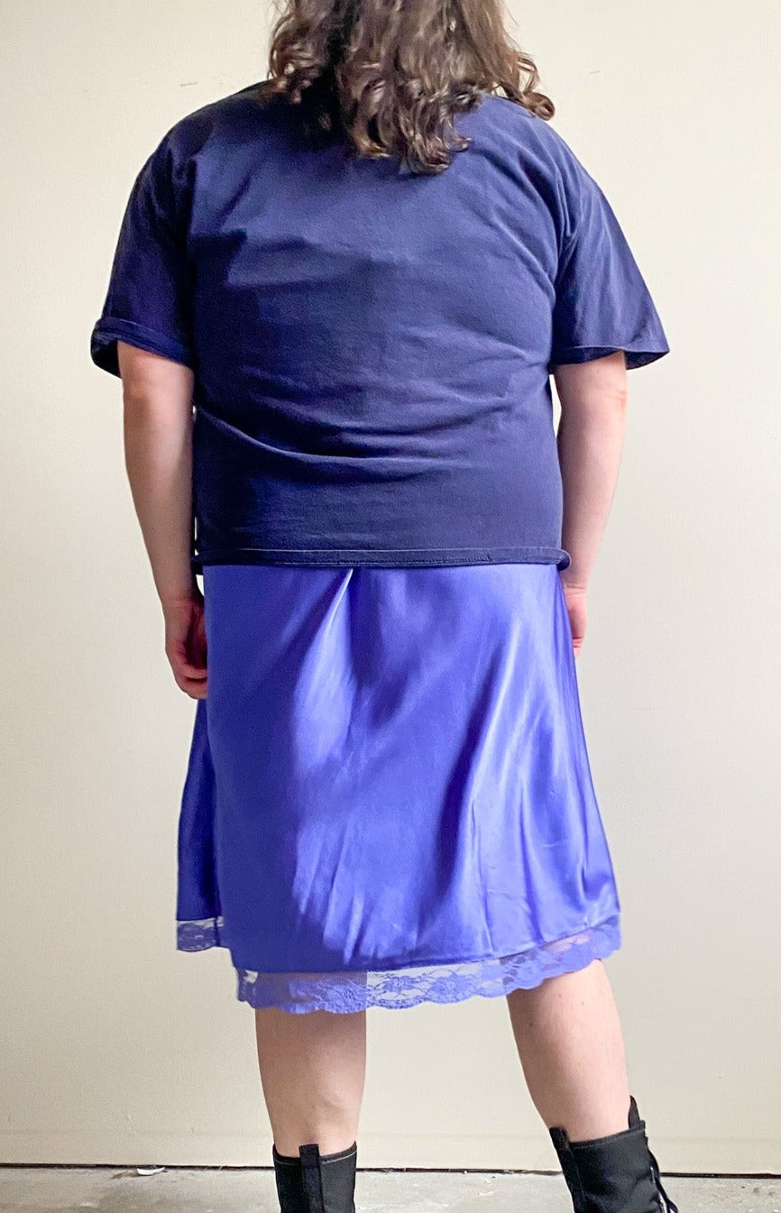 Plus Size Purple Satin Slip Dress (4X)