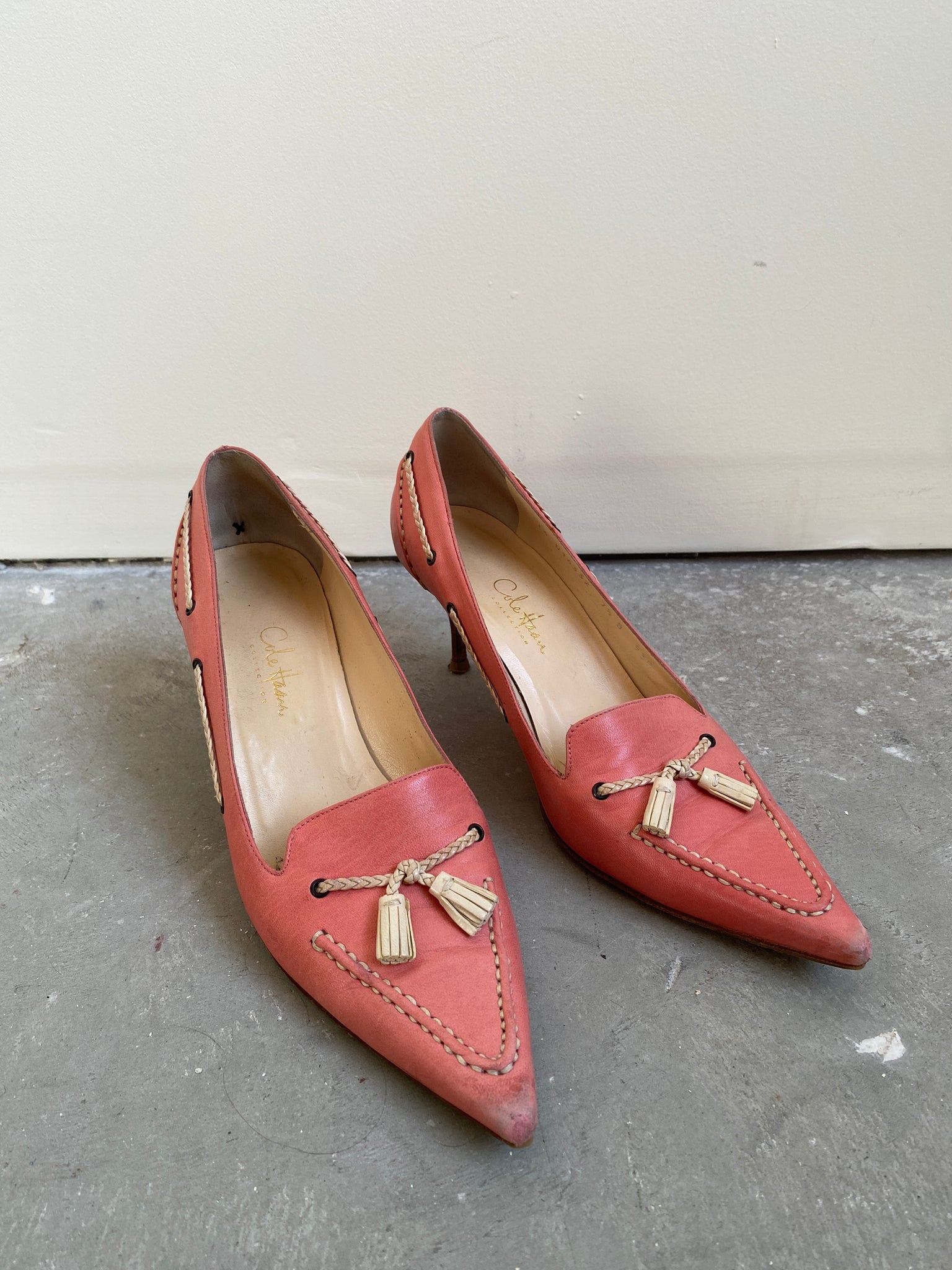 Pink Cole Haan Boat Shoe Heels (7.5)