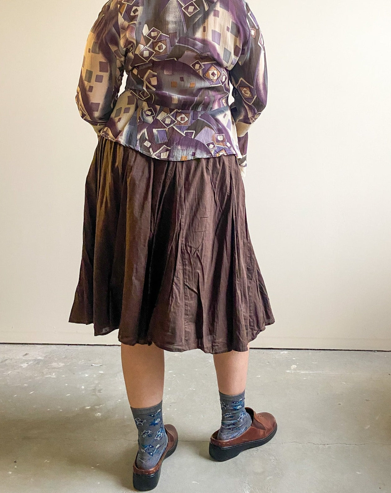 Old Navy Brown Elastic Waist Skirt 100% Cotton (XL/XXL)