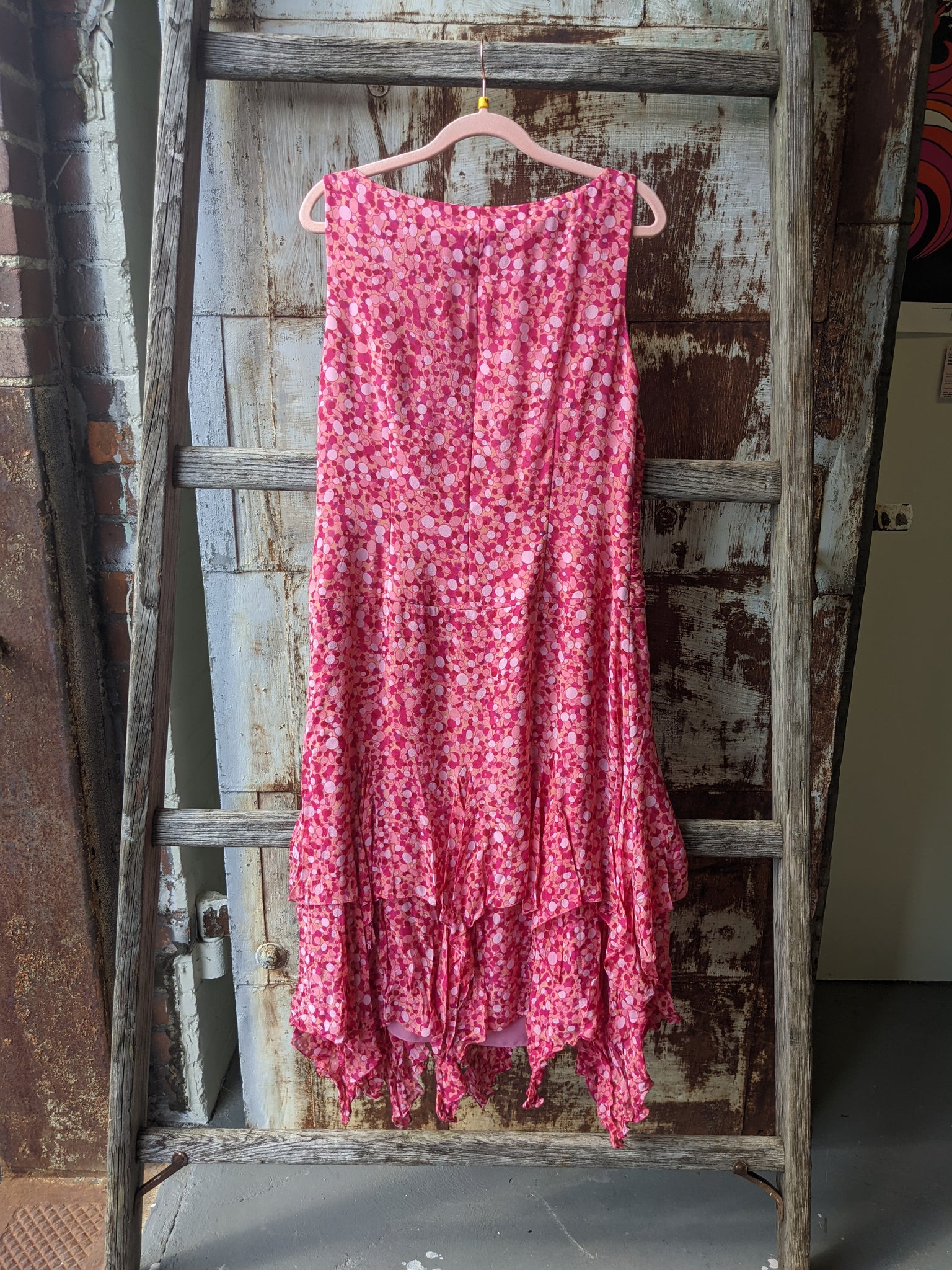 Pink Polka Dot Y2K Dress (L)