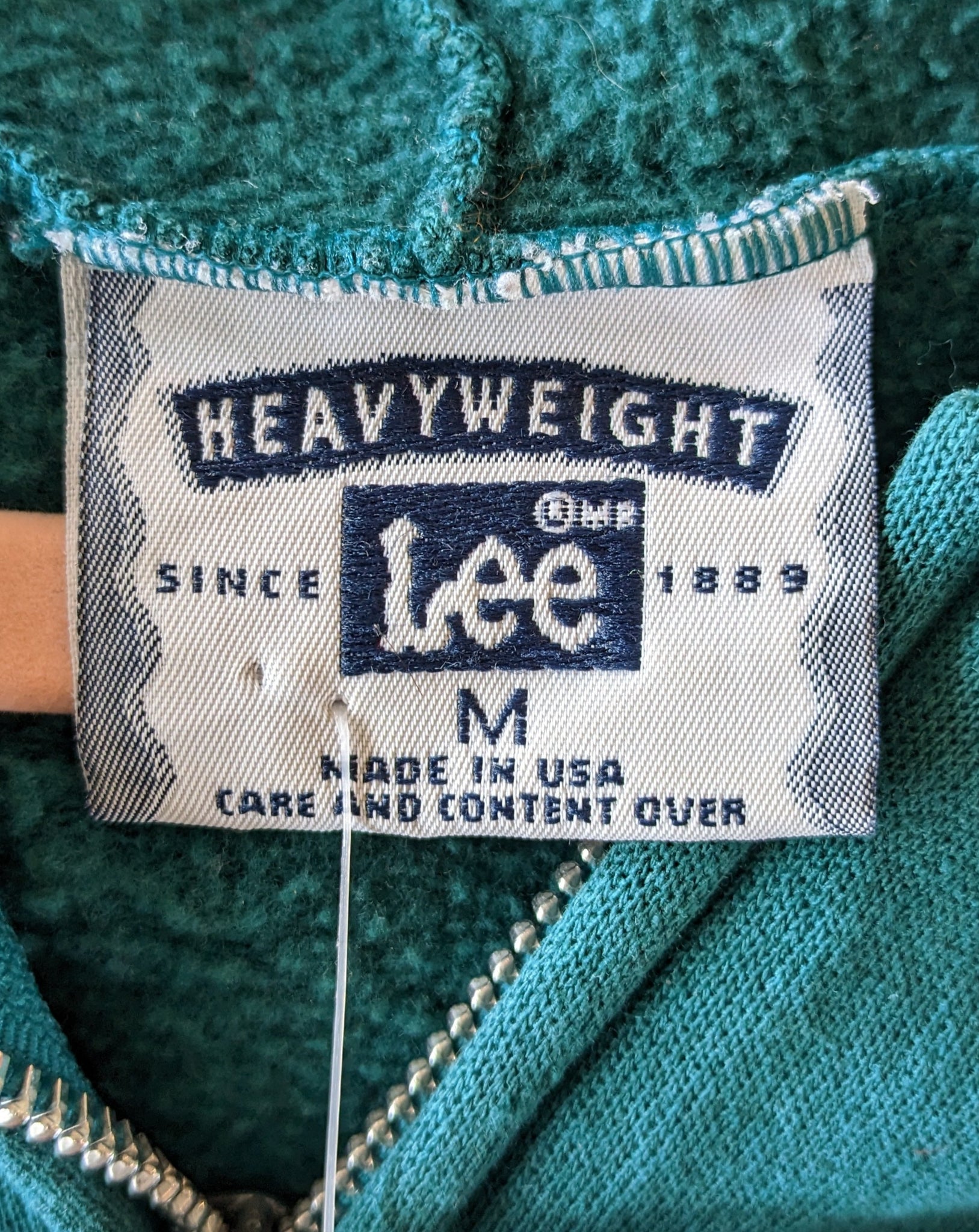Vintage Green Cape Cod Zip-Up Lee Sweatshirt (M)