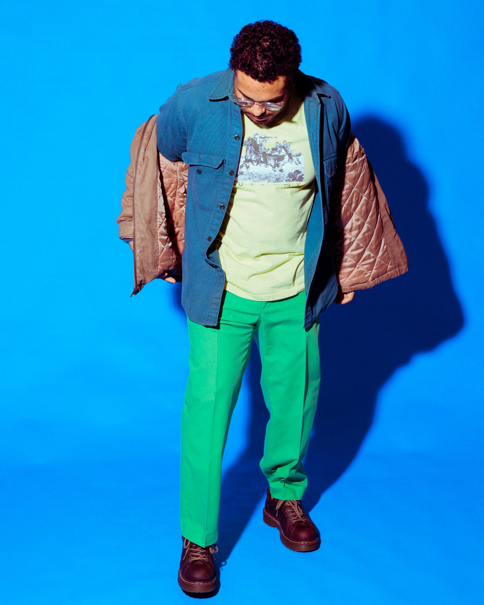 Vintage Vibrant Green Light Weight Trousers