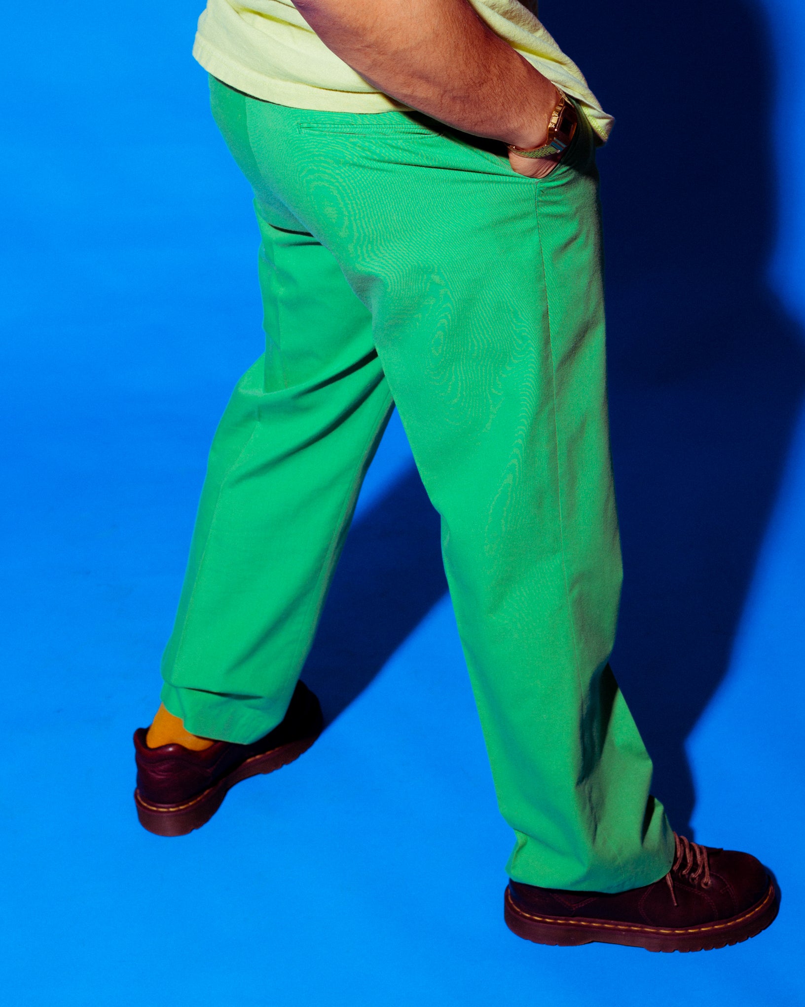 Vintage Vibrant Green Light Weight Trousers