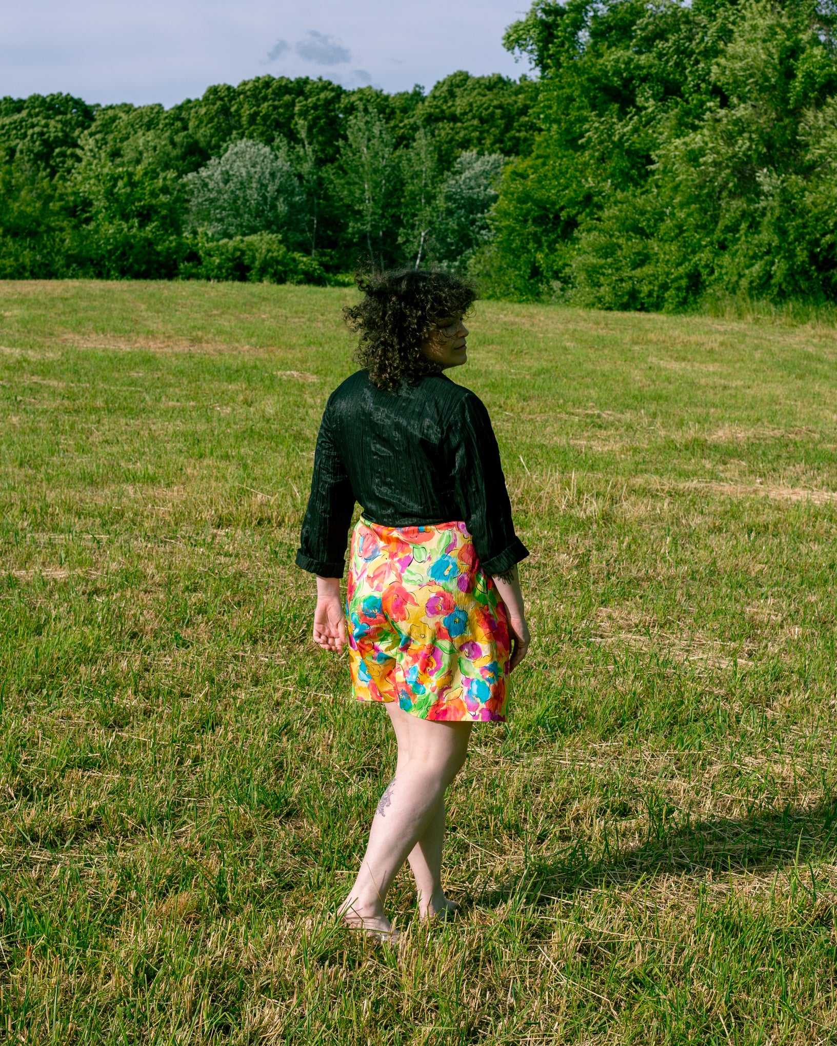 Vintage Multicolor Floral Lightweight Shorts (L/XL)