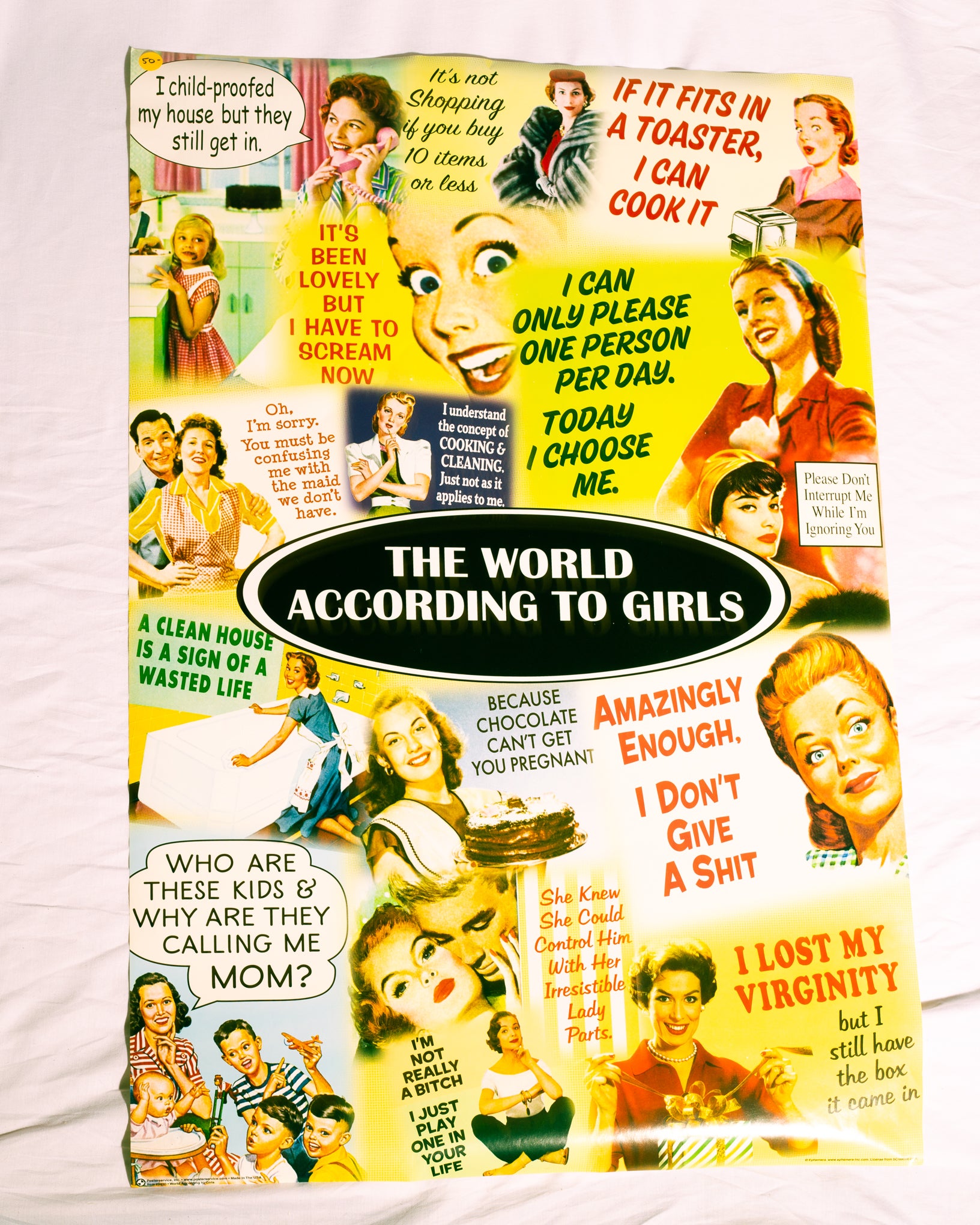 'The World According to Girls' Retro Poster