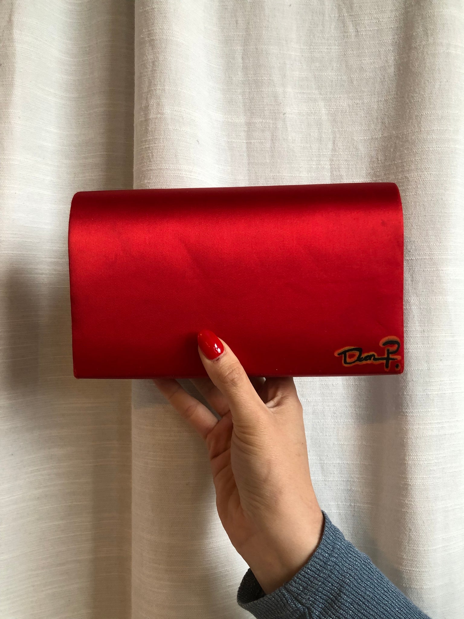 Hand Painted Red Purse by Deon P.  Shown in RI Fashion Week SeasonX