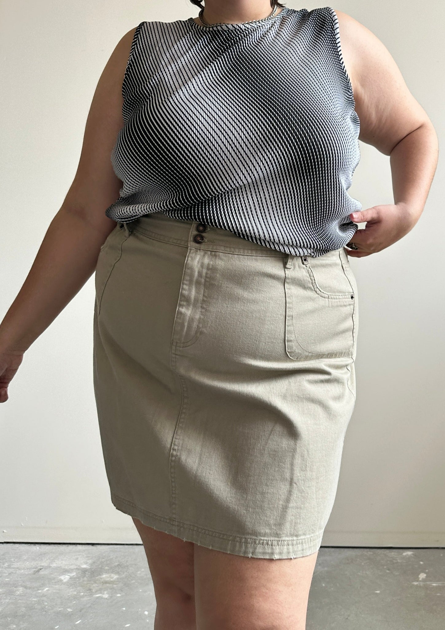 Khaki Plus Size Skirt (3XL)