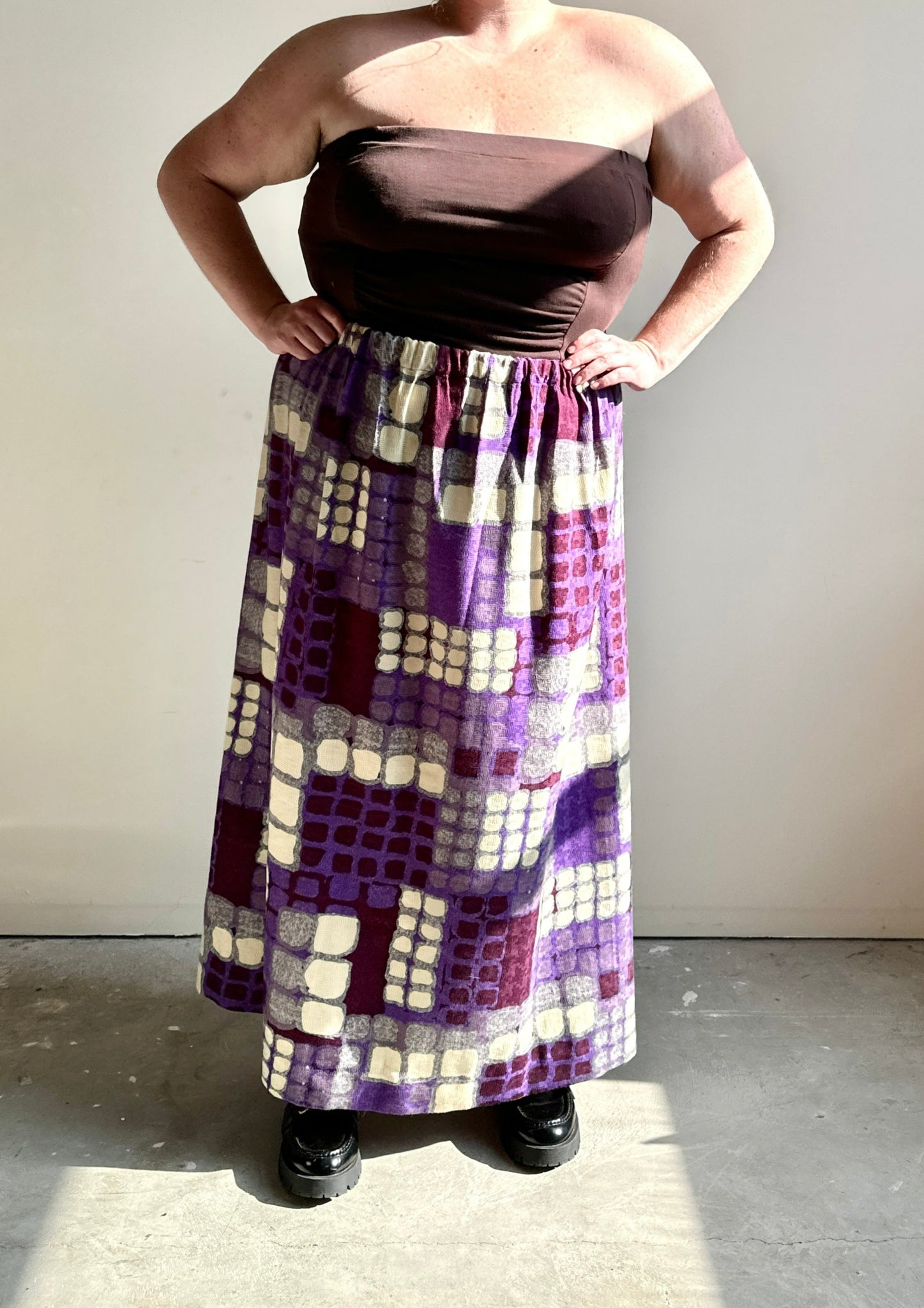 Vintage Woven Raw Silk Skirt, One-of-a-Kind! (3X-4X)