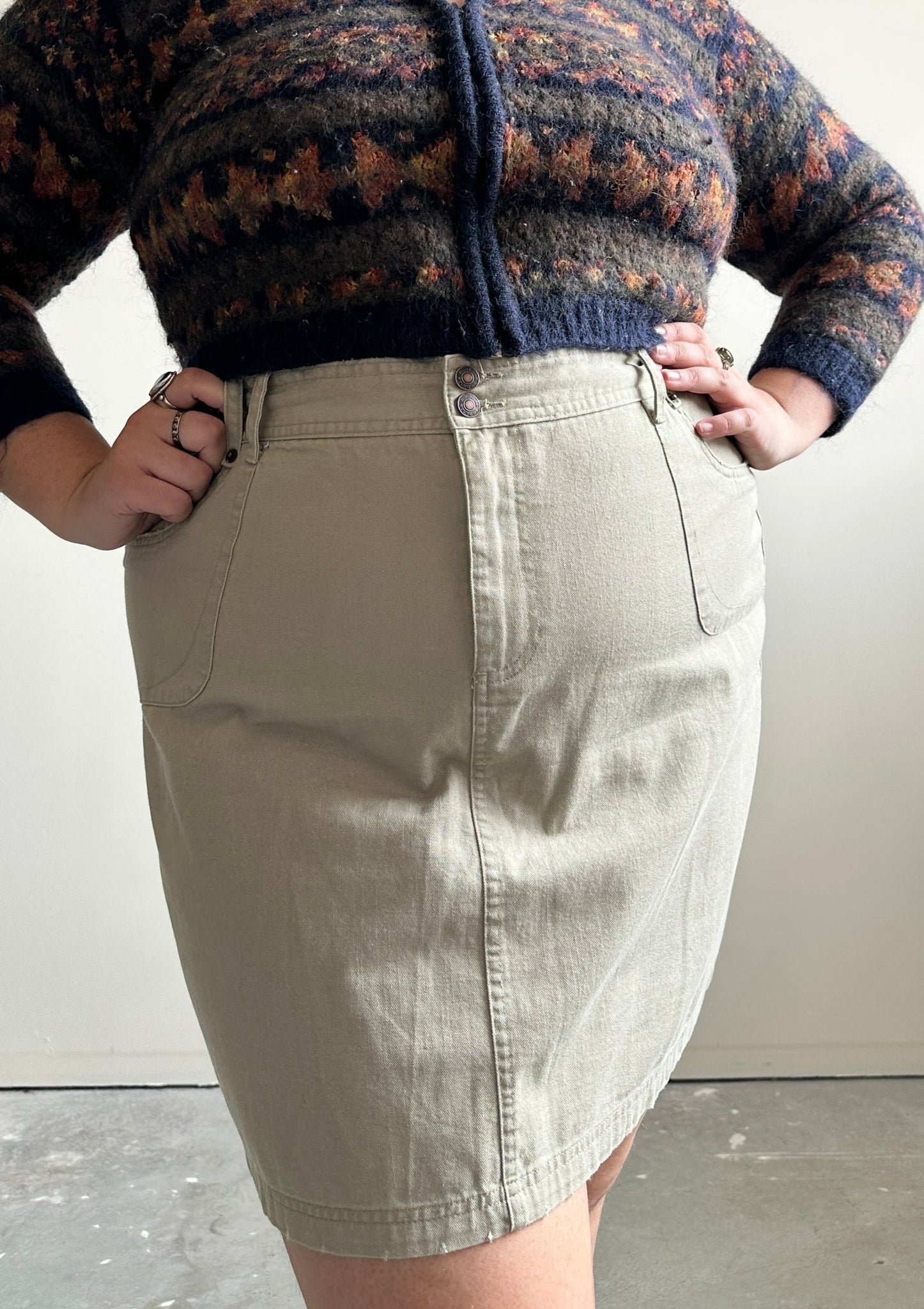 Khaki Plus Size Skirt (3XL)